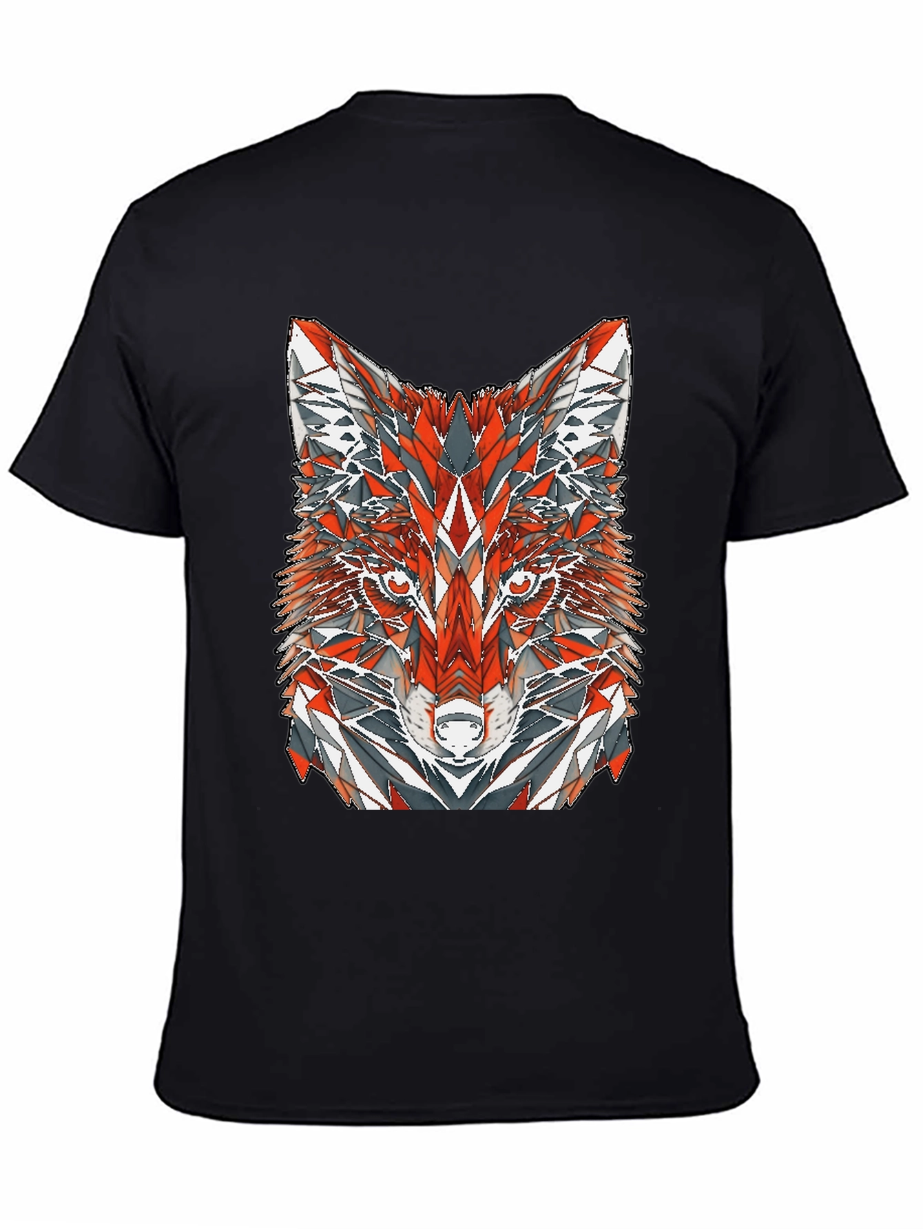 Geometric Fox Graphic Print T-Shirt