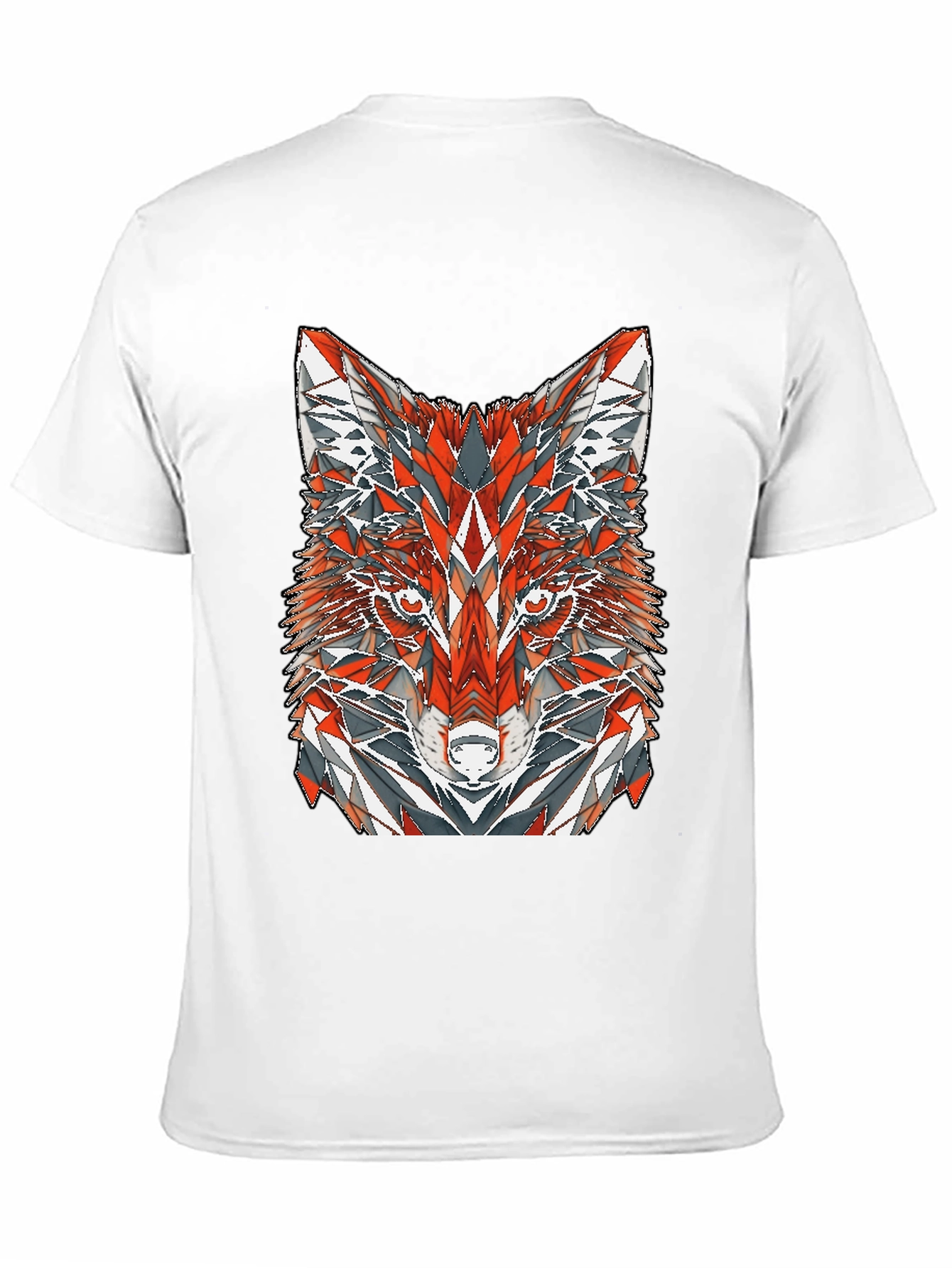 Geometric Fox Graphic Print T-Shirt