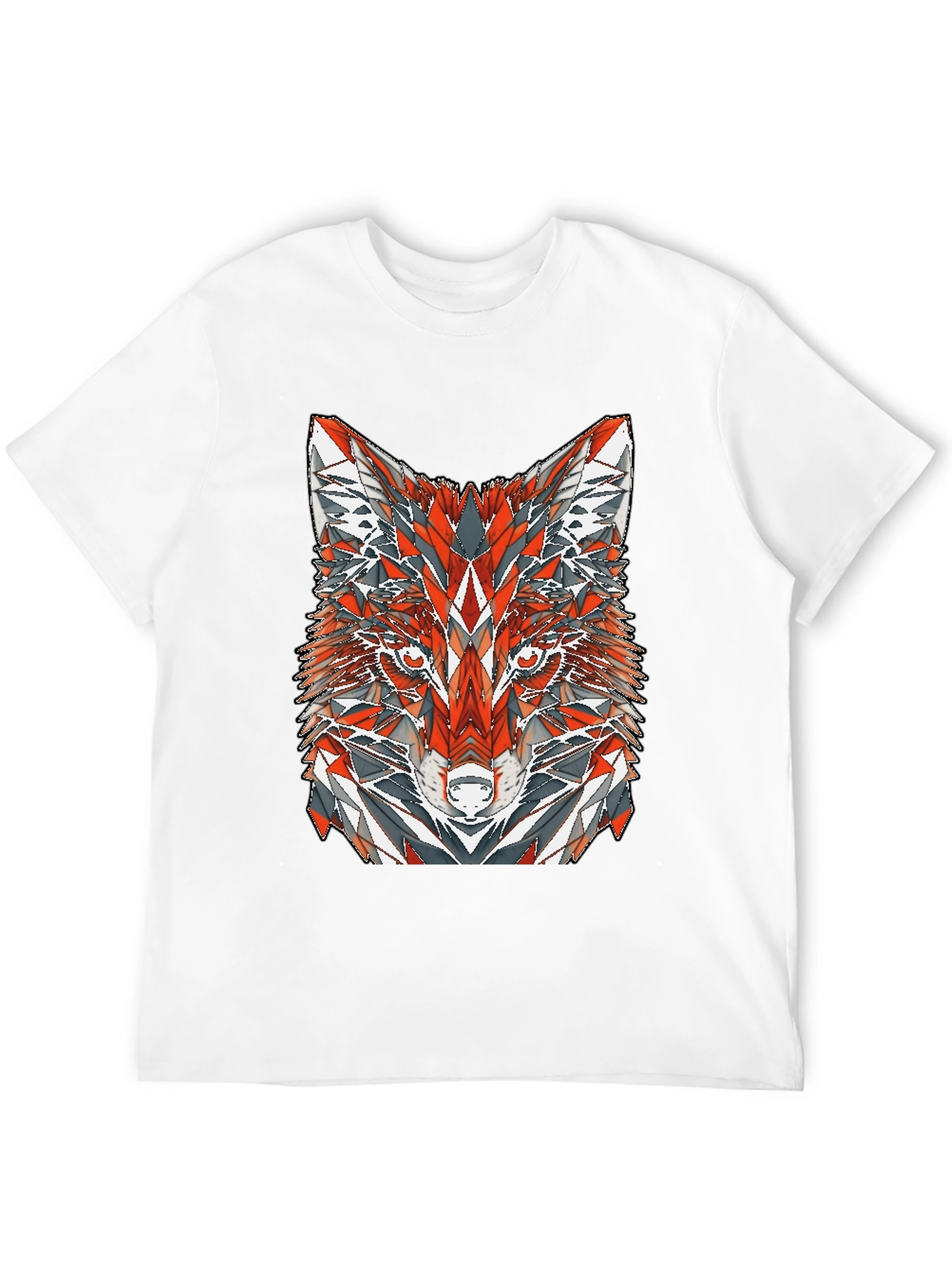 Geometric Fox Graphic Print T-Shirt
