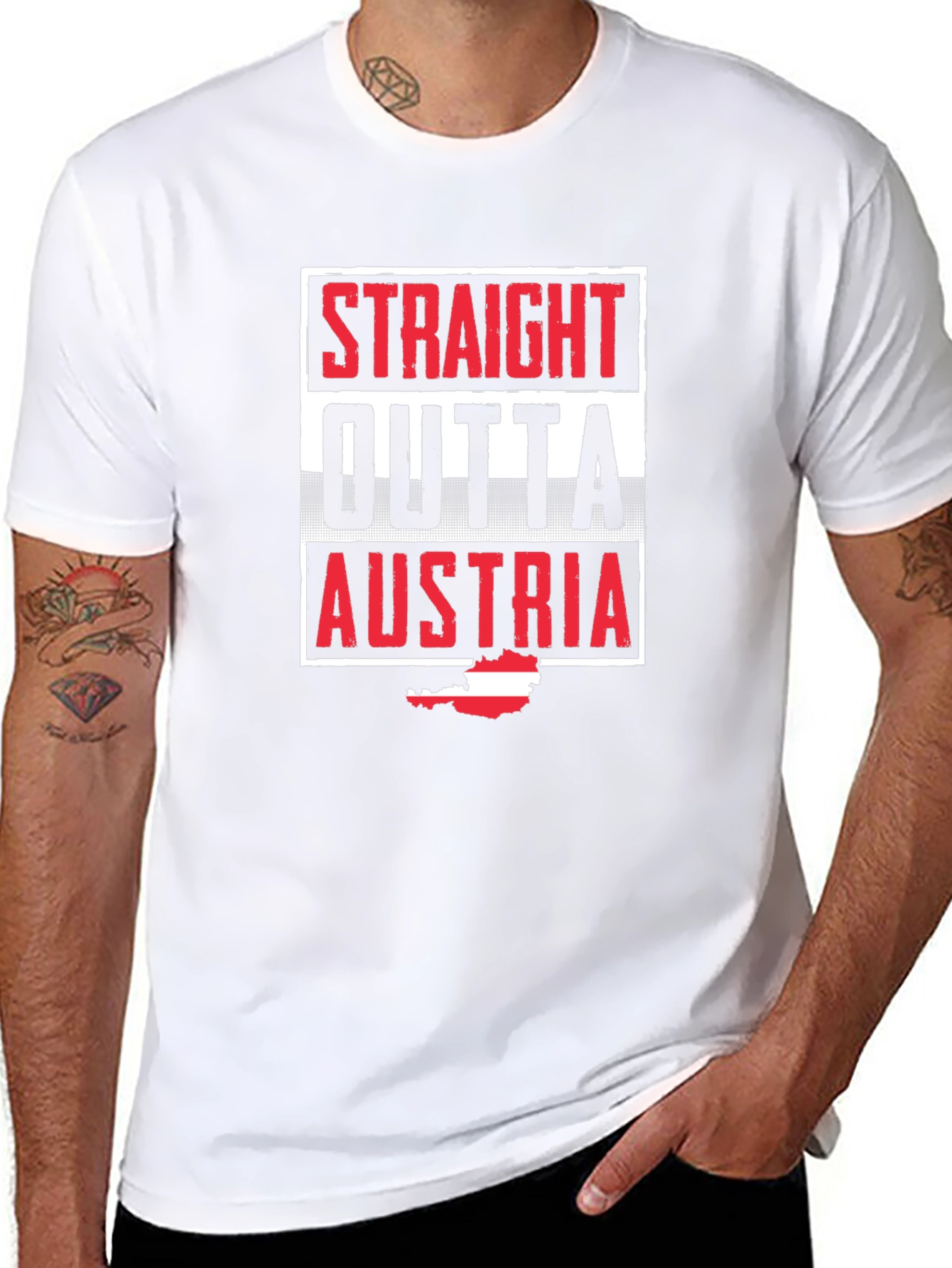Straight Outta Austria T-Shirt | Black Novelty Tee