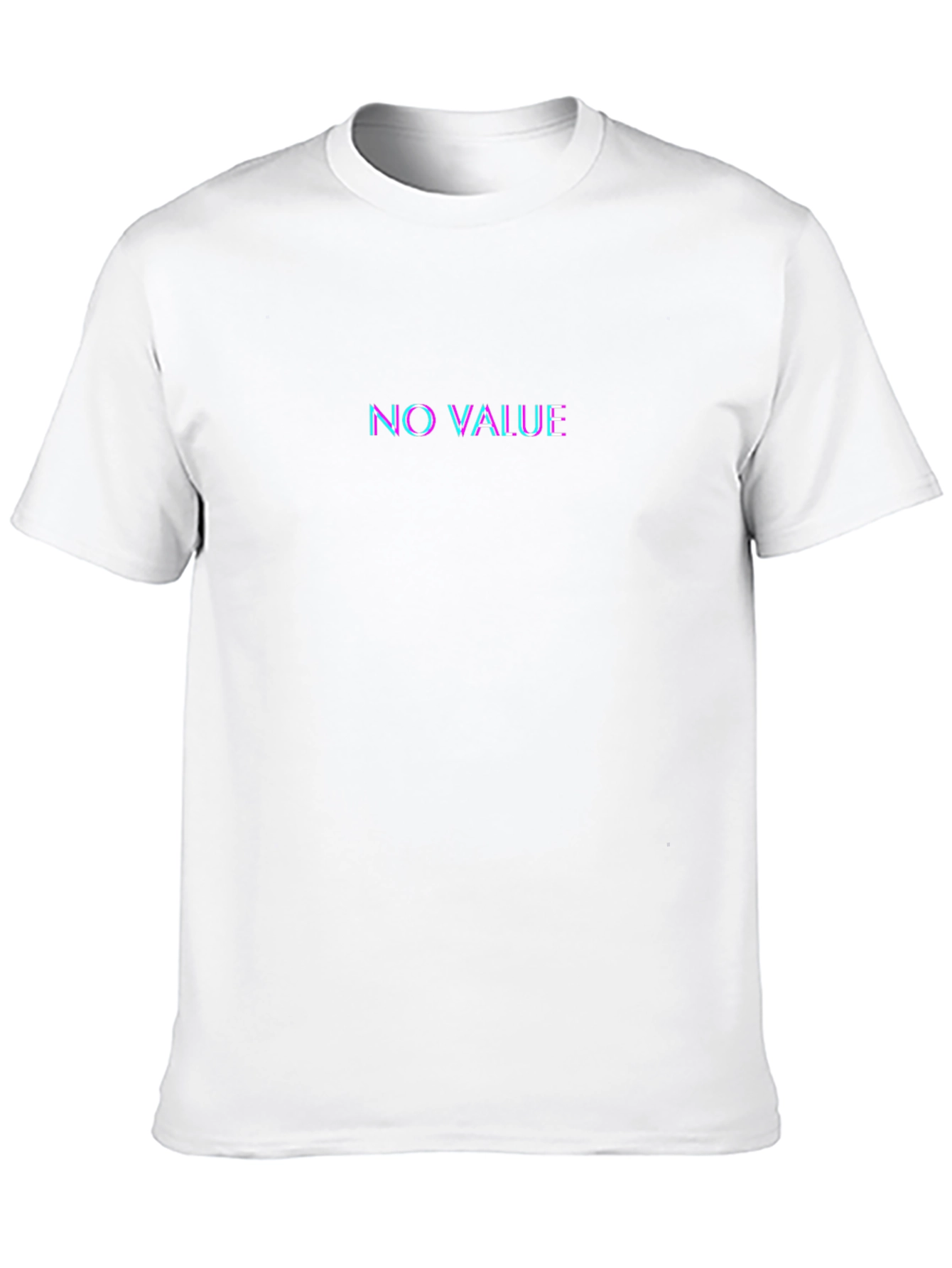 No Value Glitch Effect Black T-Shirt