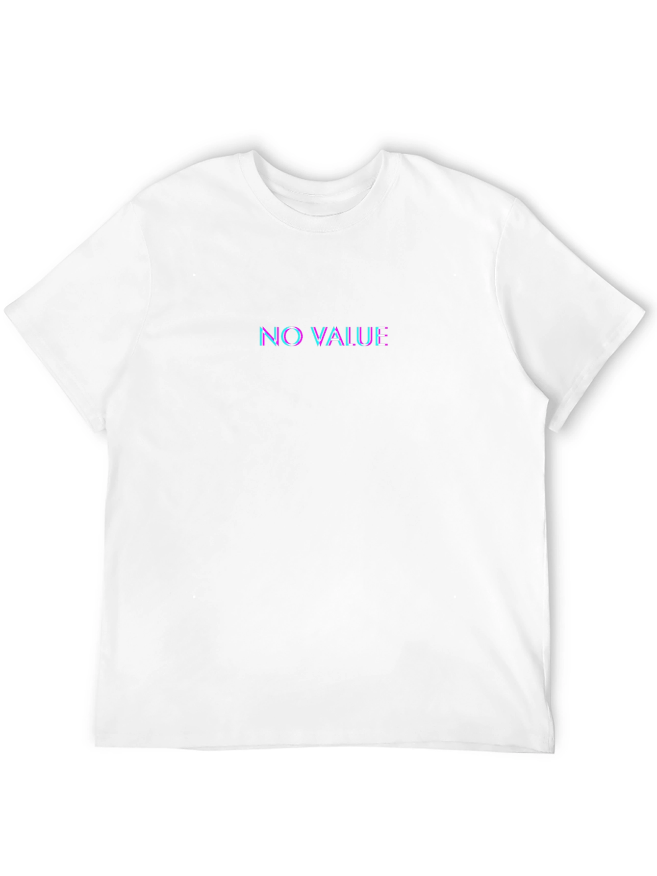 No Value Glitch Effect Black T-Shirt