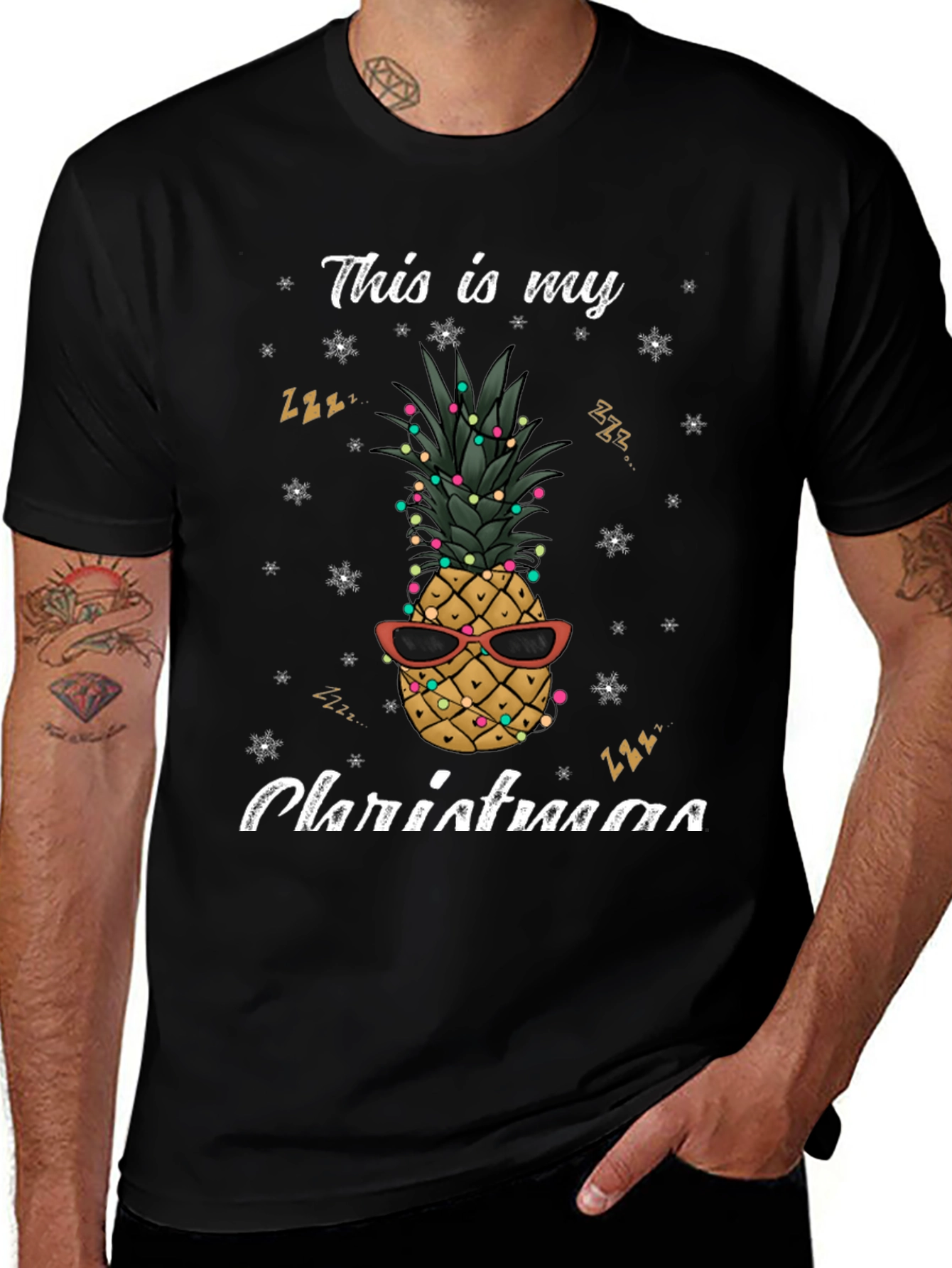 Festive Pineapple Christmas T-Shirt