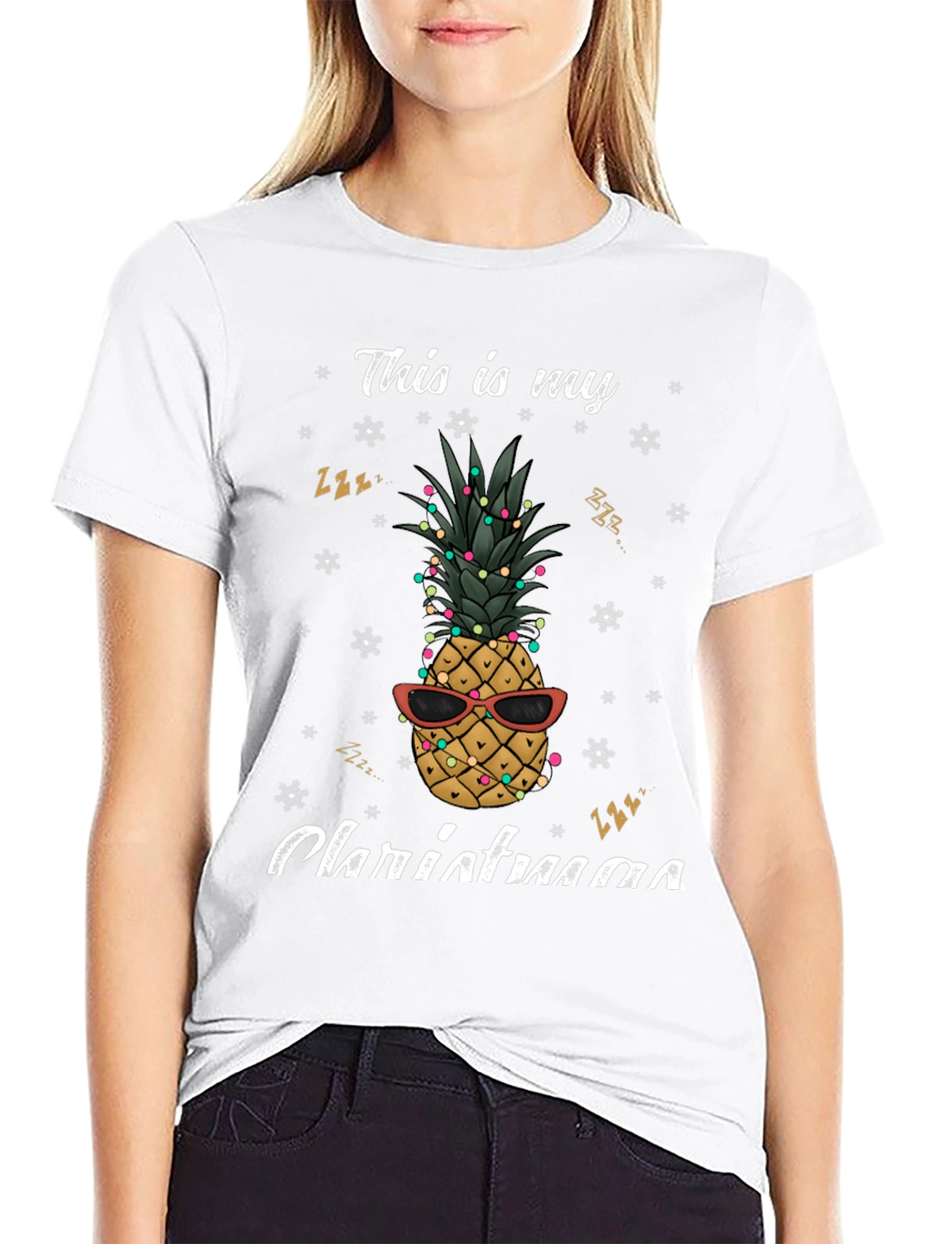 Festive Pineapple Christmas T-Shirt