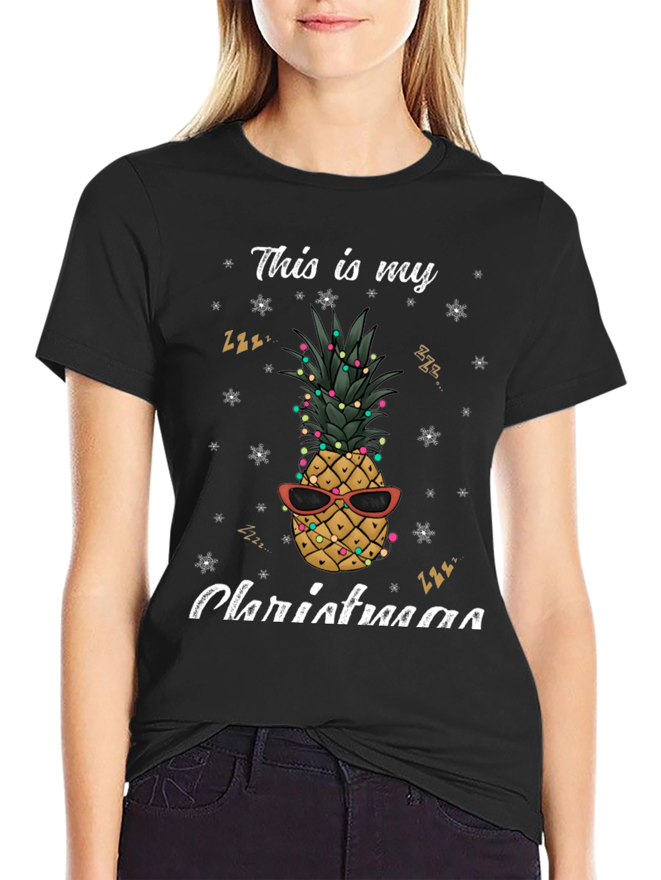 Festive Pineapple Christmas T-Shirt