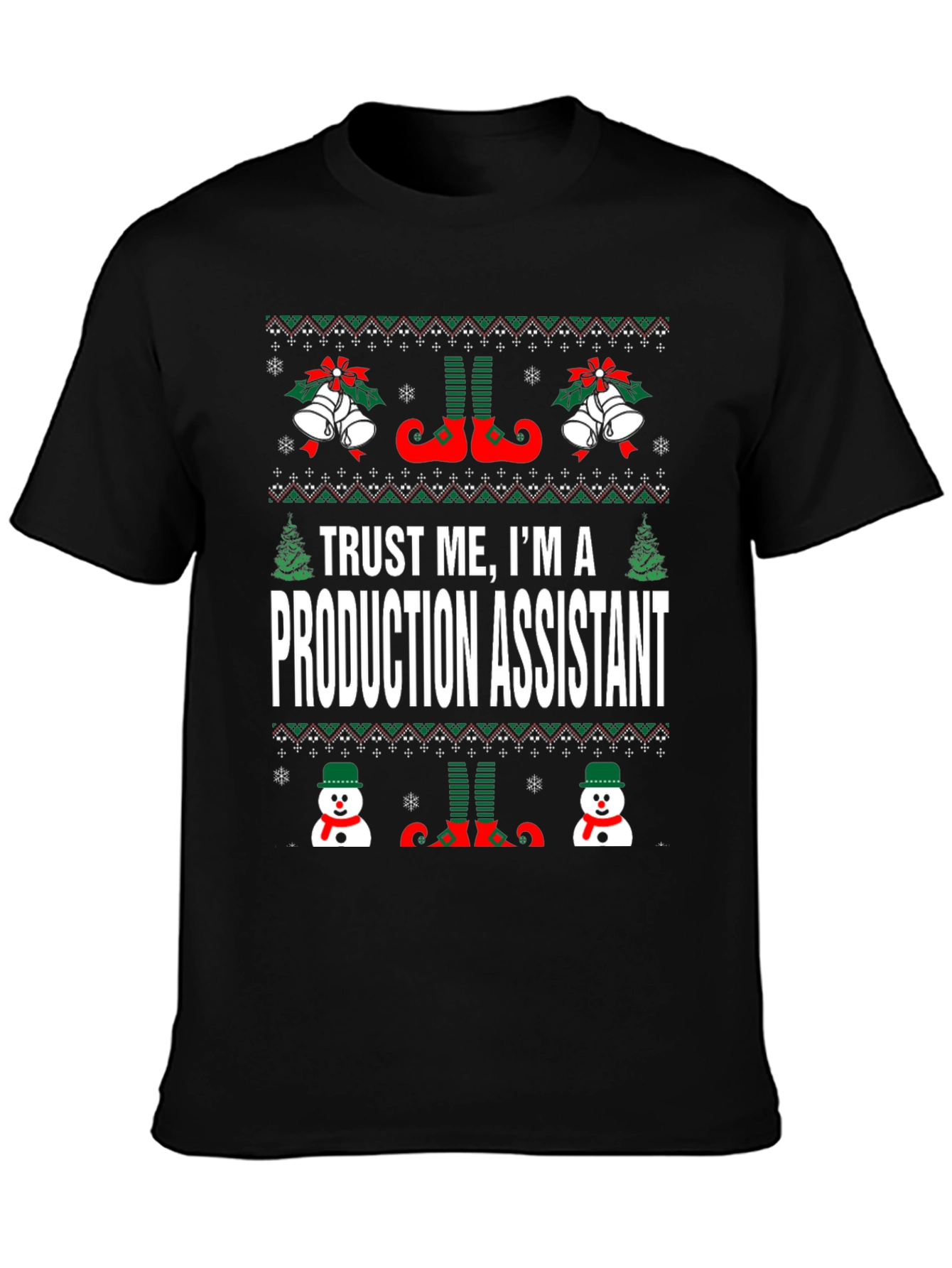 Production Assistant Ugly Christmas T-Shirt