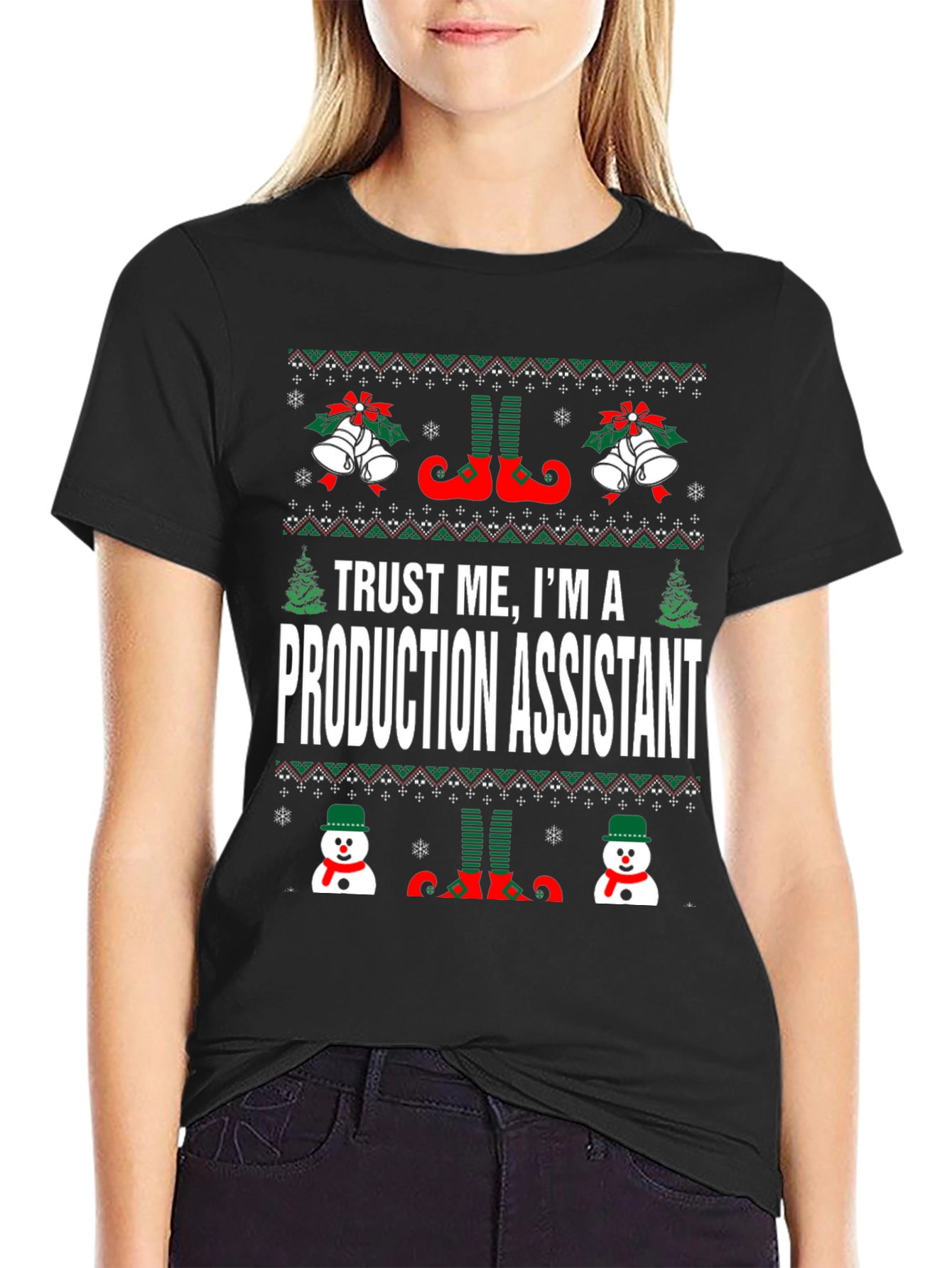 Production Assistant Ugly Christmas T-Shirt
