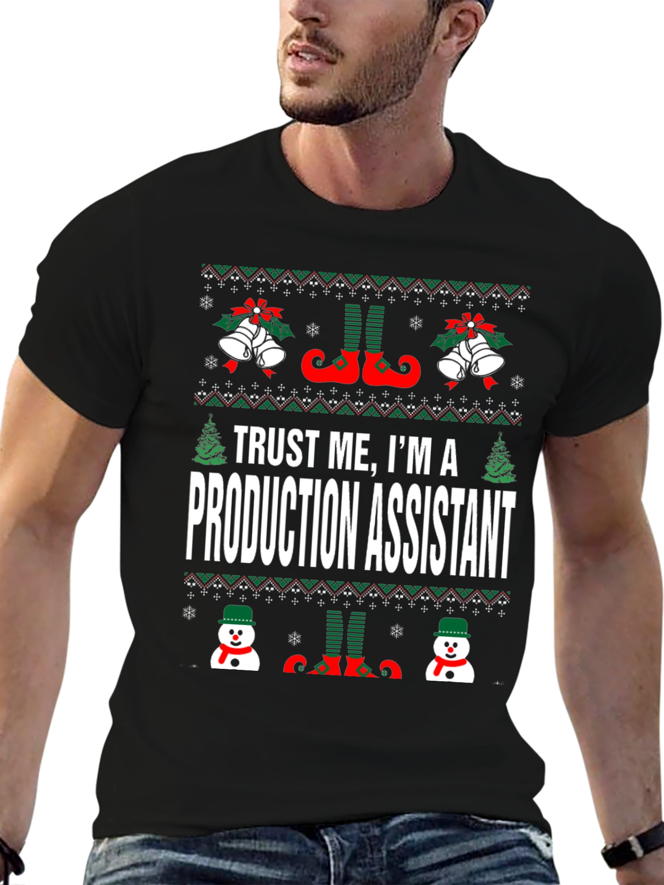 Production Assistant Ugly Christmas T-Shirt