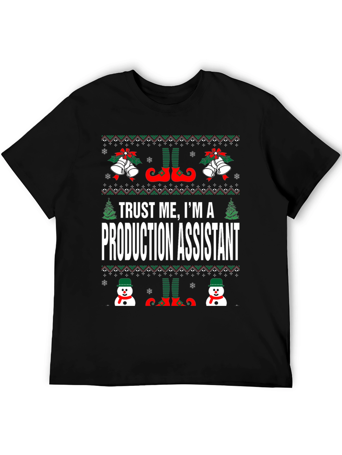 Production Assistant Ugly Christmas T-Shirt