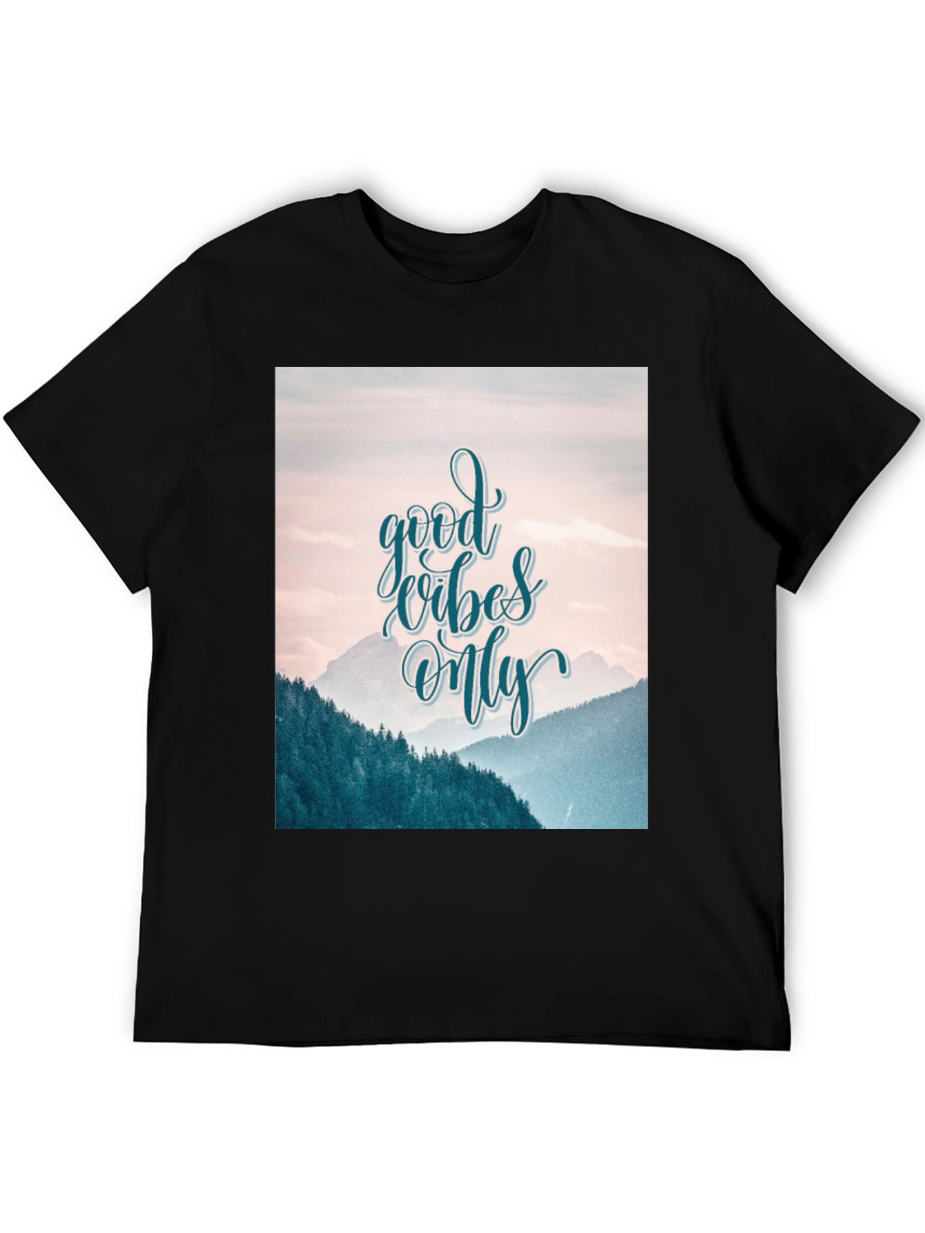 Good Vibes Only Graphic Tee - Mountain Scene