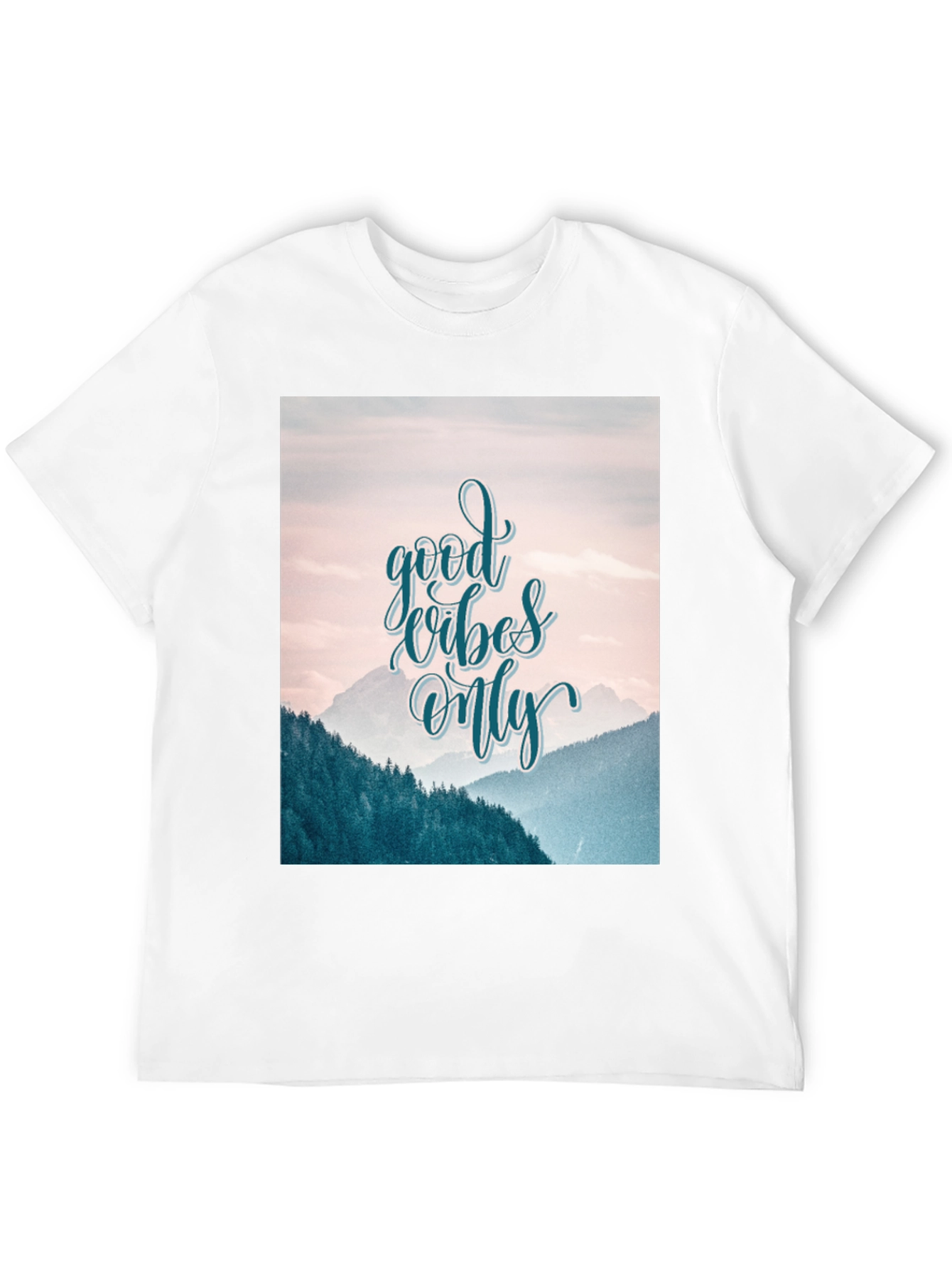 Good Vibes Only Graphic Tee - Mountain Scene