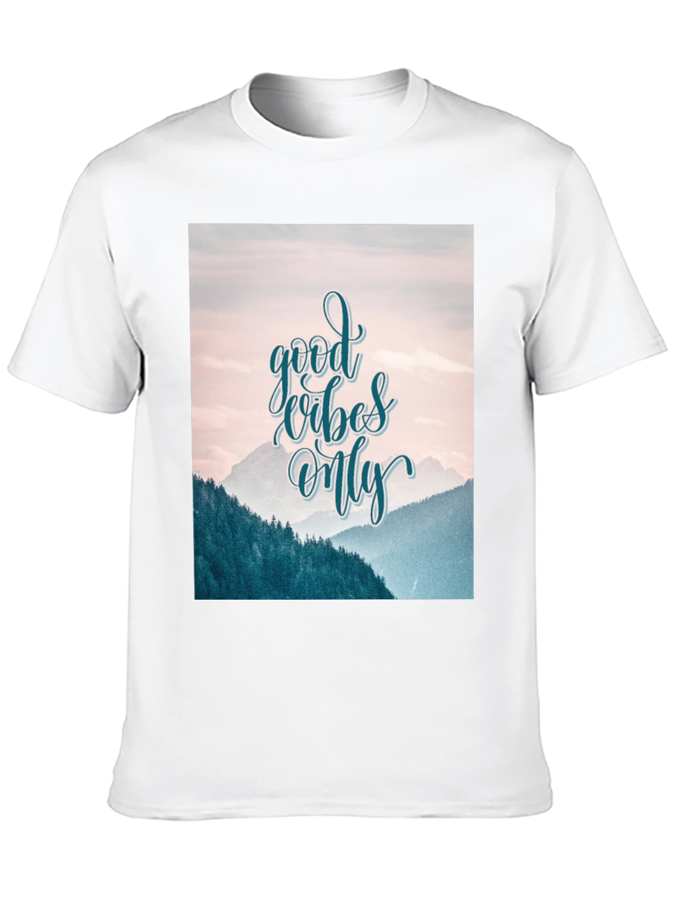 Good Vibes Only Graphic Tee - Mountain Scene