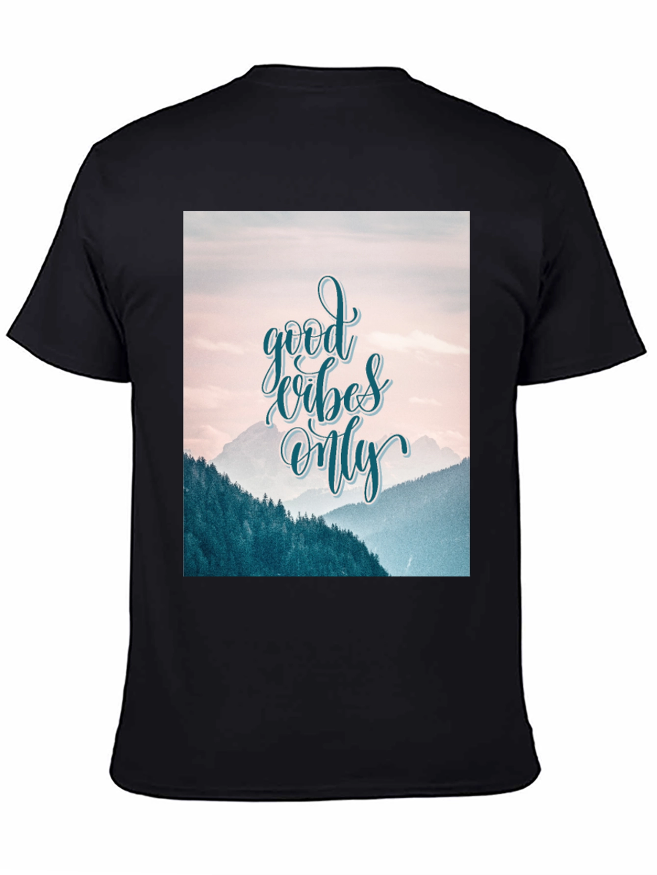 Good Vibes Only Graphic Tee - Mountain Scene