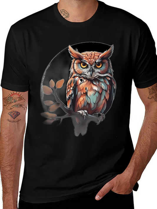 Owl Graphic Print Tee - Stylish Mens T-Shirt