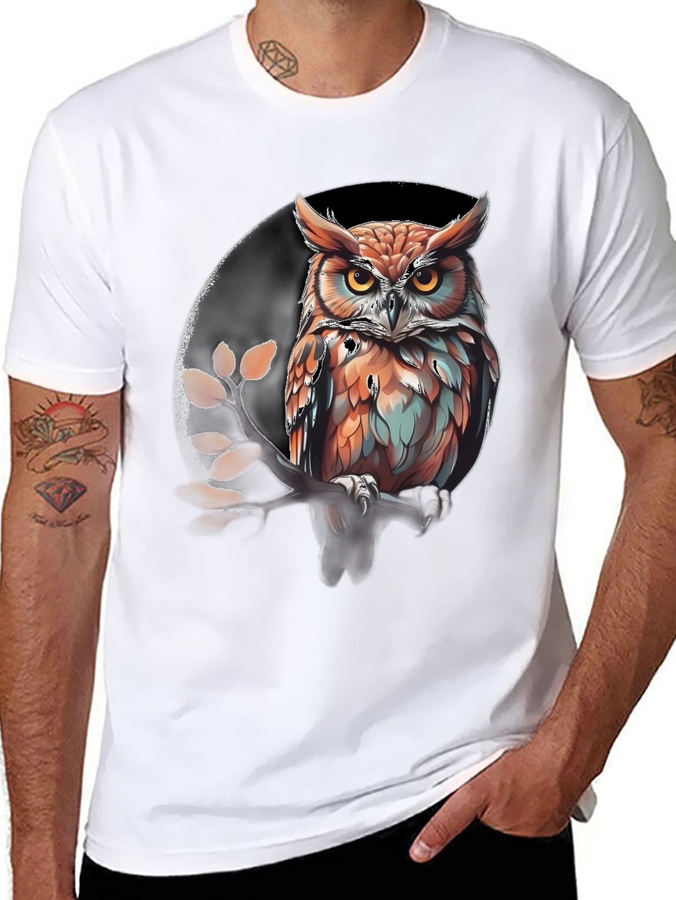Owl Graphic Print Tee - Stylish Mens T-Shirt