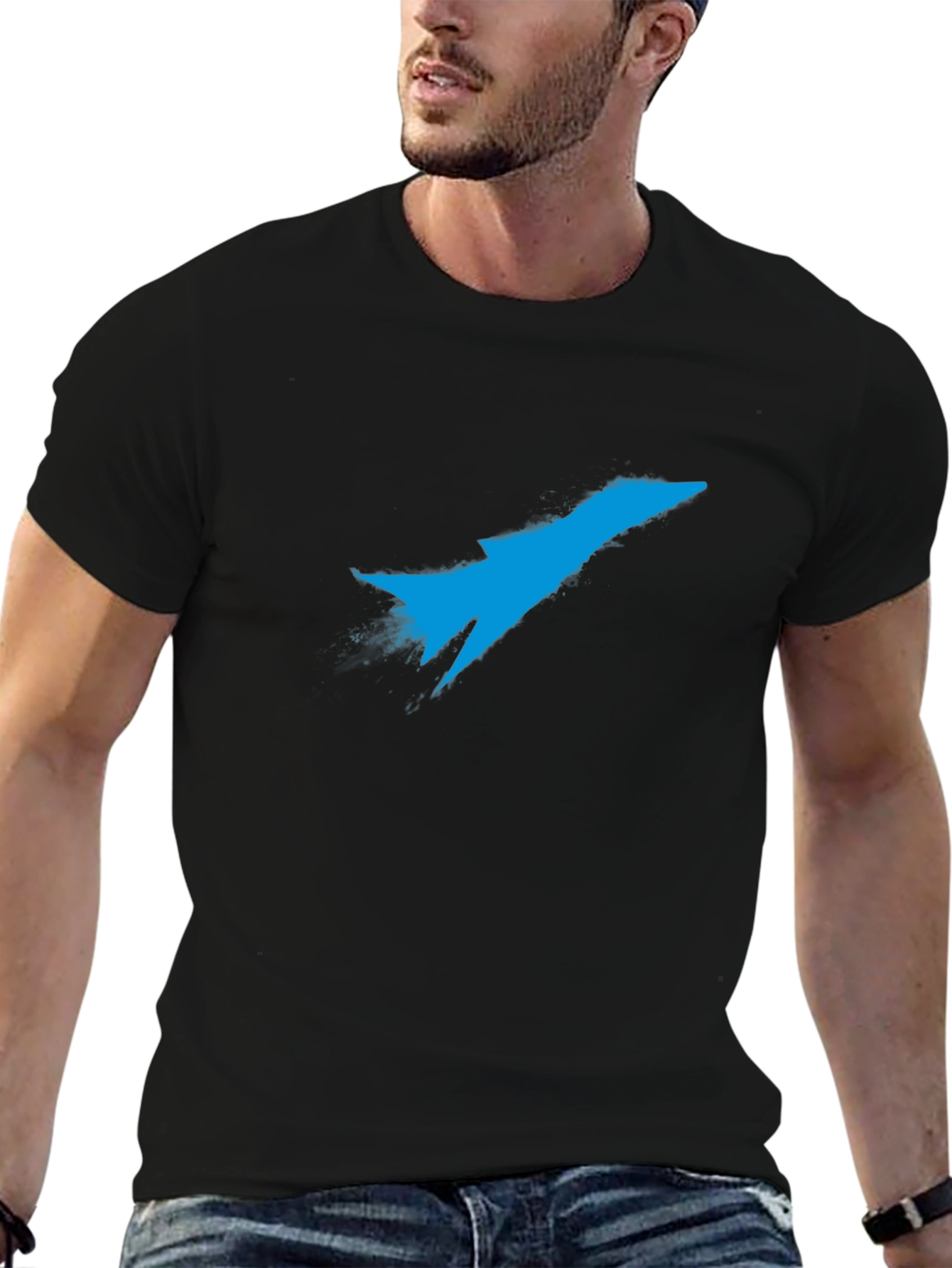 Jet Fighter Graphic T-Shirt - Black