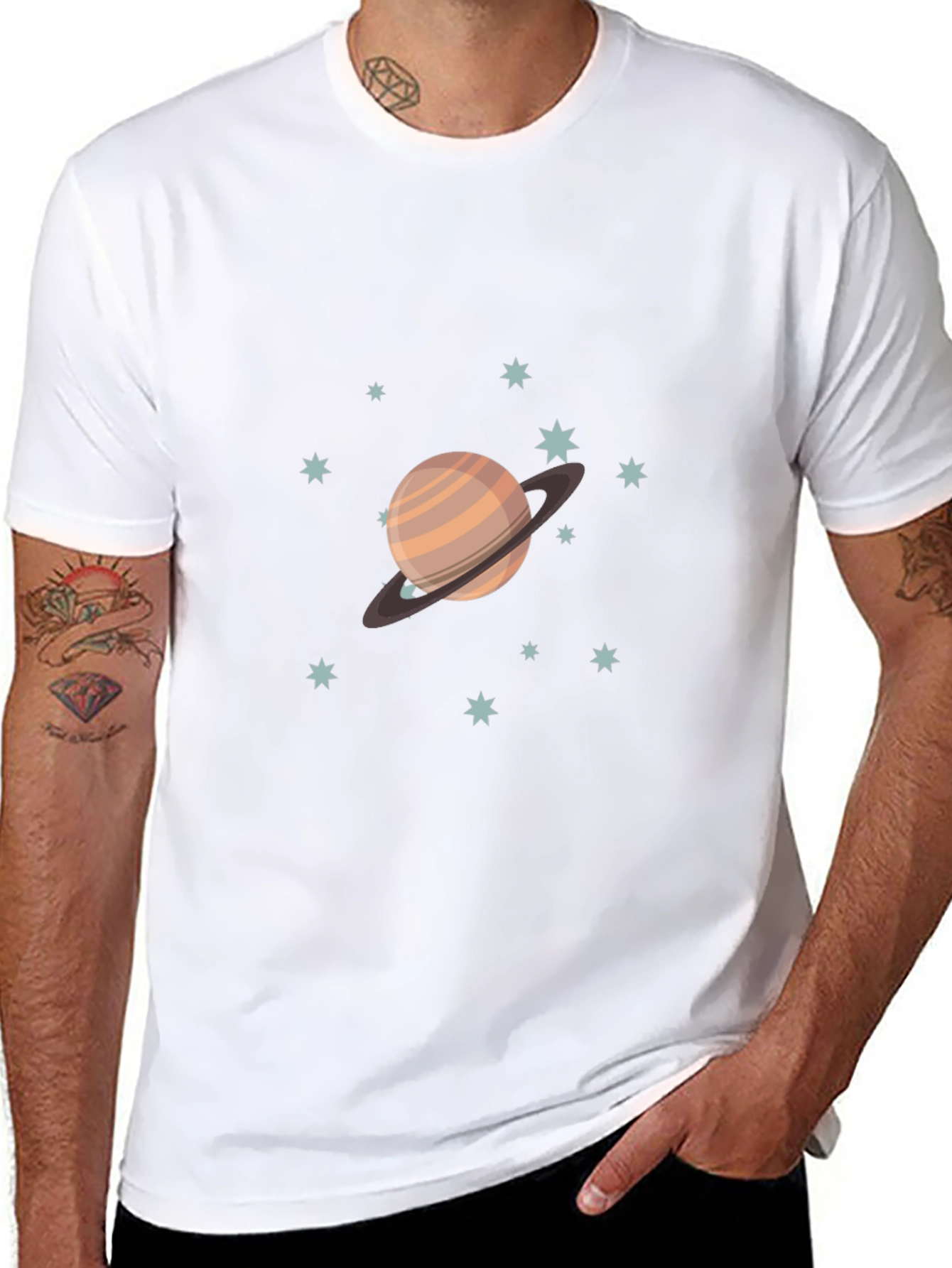 Saturn Graphic Black T-Shirt