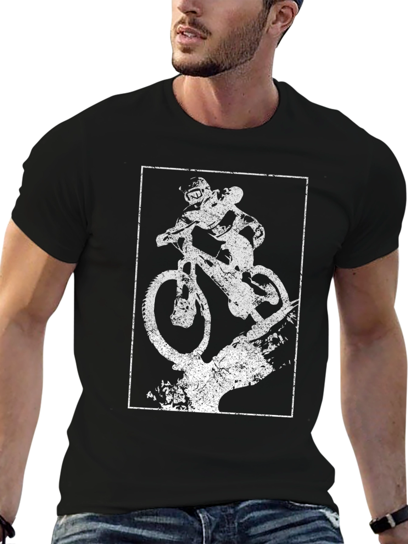 Mountain Bike Graphic Tee - Distressed Print