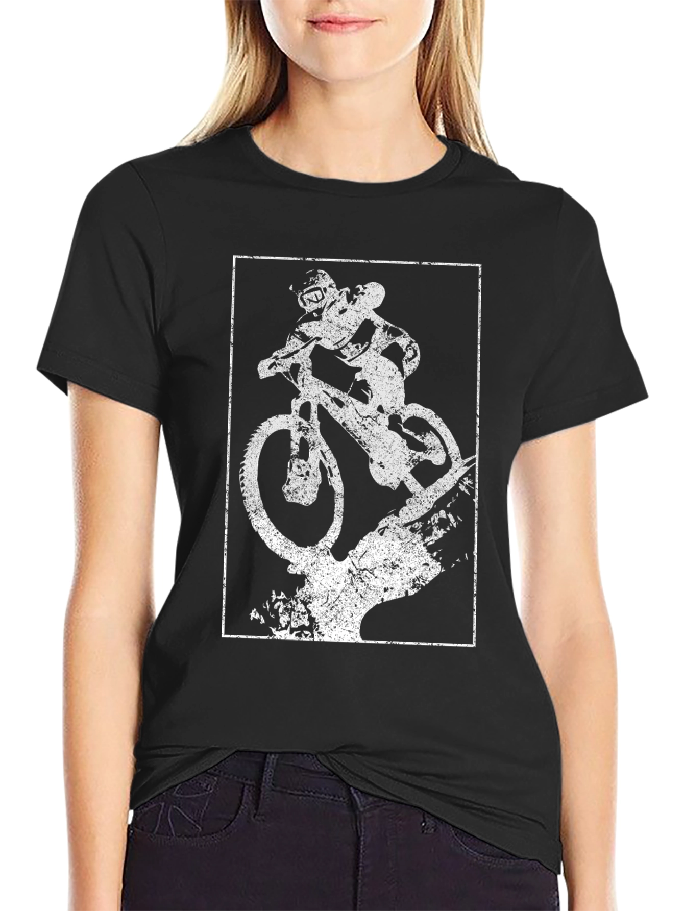 Mountain Bike Graphic Tee - Distressed Print