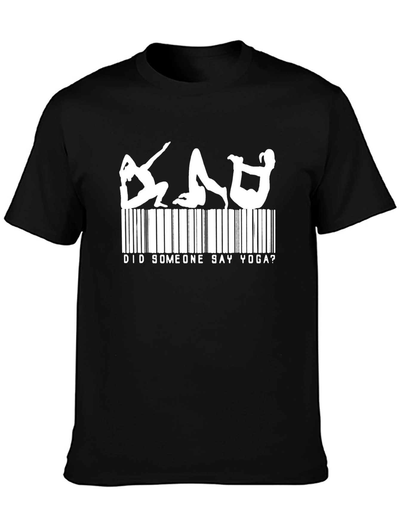 Yoga Barcode Mens Black T-Shirt