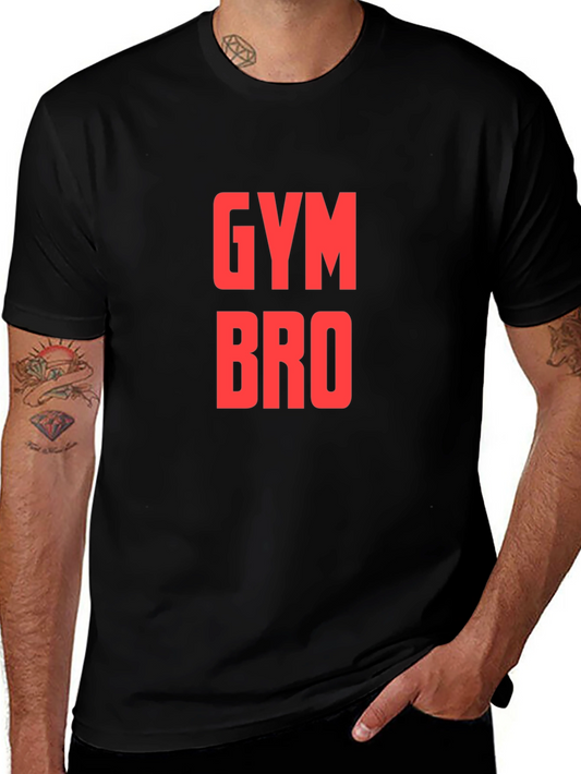 Gym Bro T-Shirt - Black - Red Text