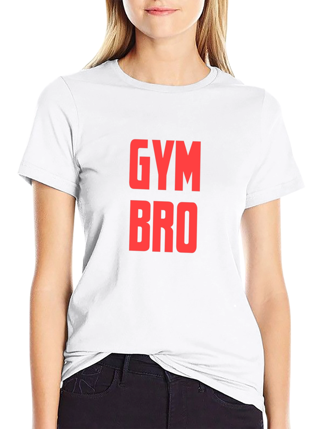 Gym Bro T-Shirt - Black - Red Text