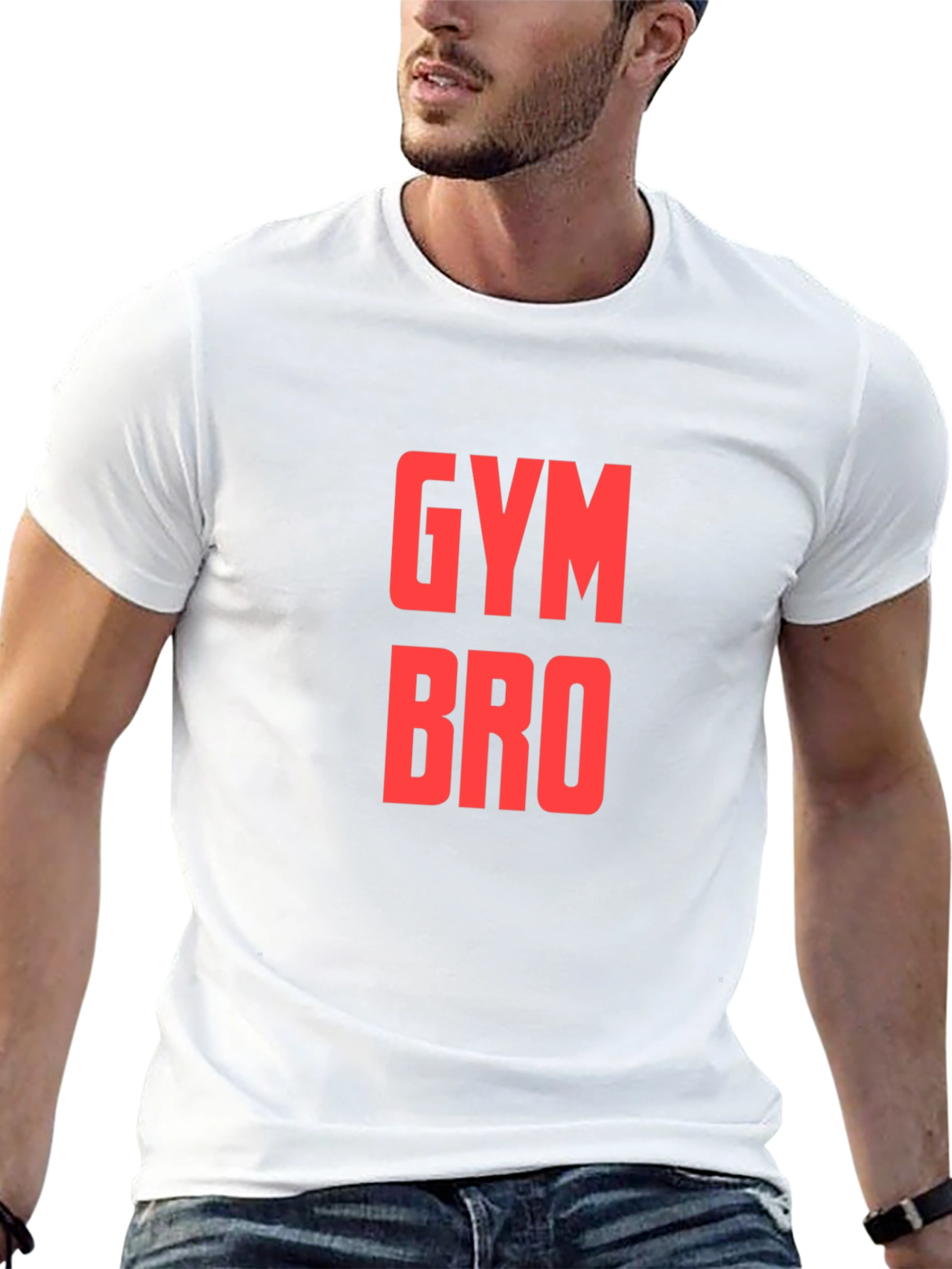 Gym Bro T-Shirt - Black - Red Text
