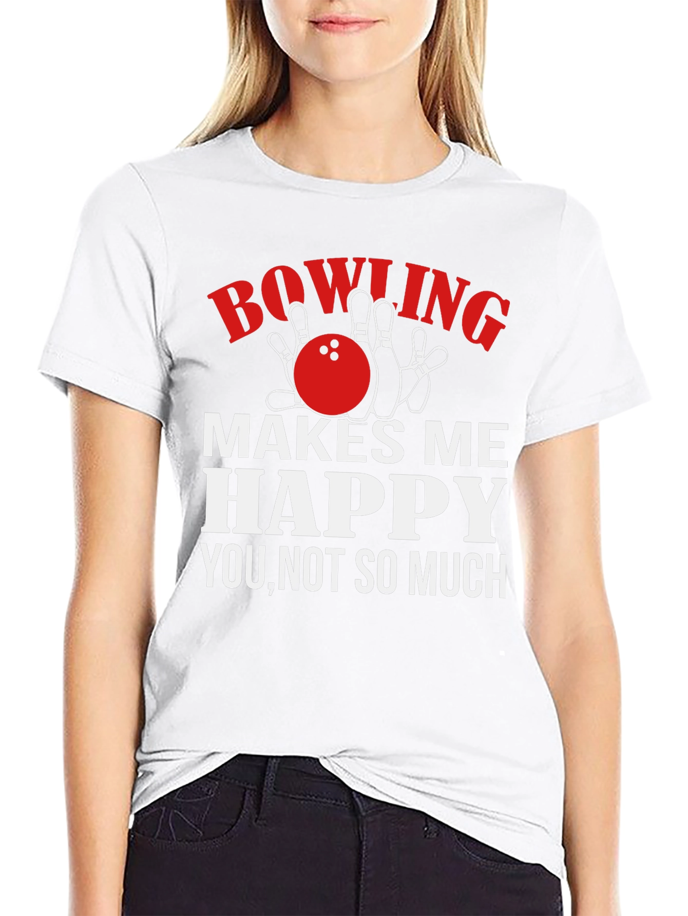 Bowling Makes Me Happy Graphic T-Shirt