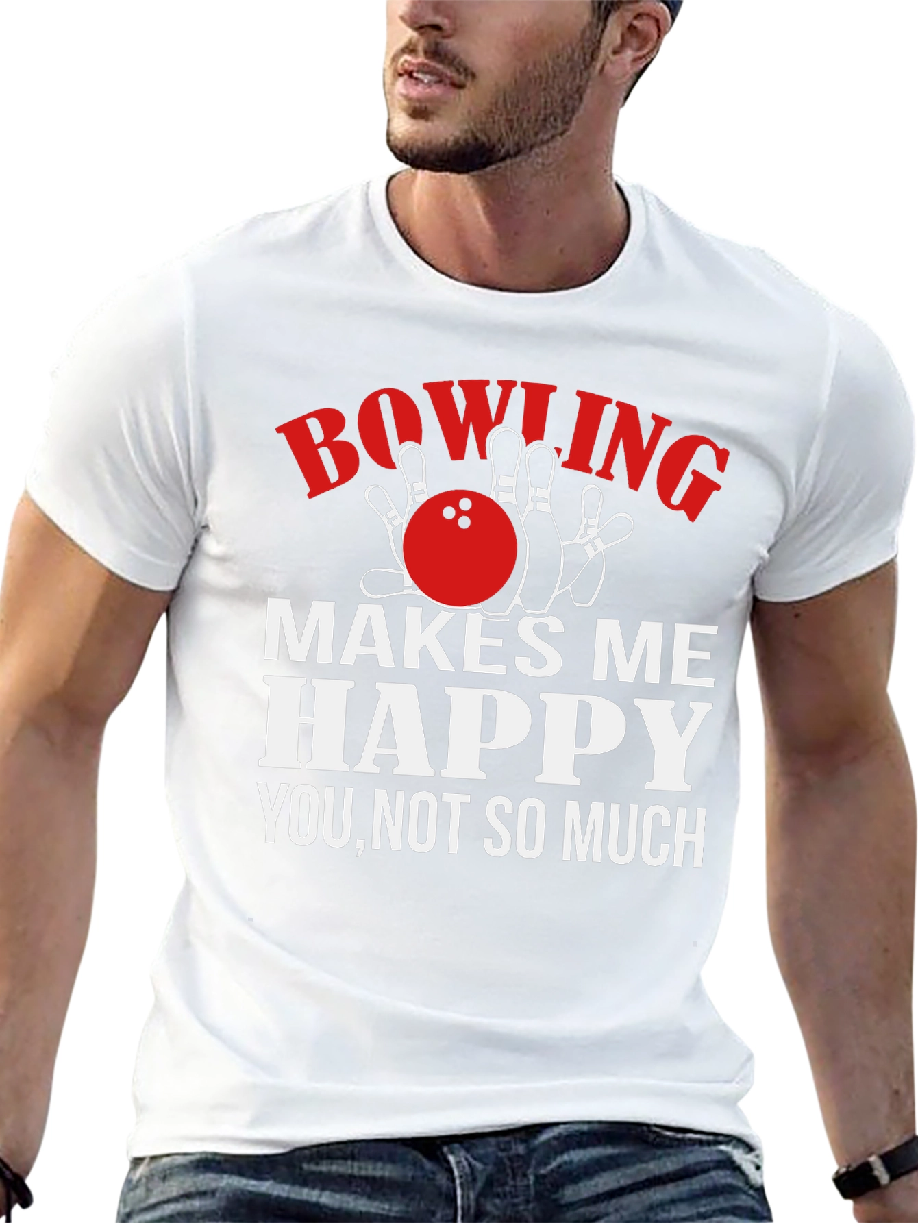 Bowling Makes Me Happy Graphic T-Shirt