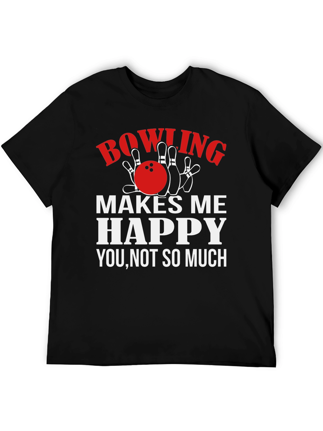 Bowling Makes Me Happy Graphic T-Shirt