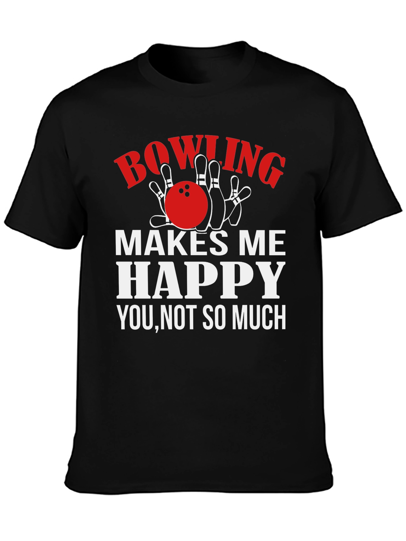 Bowling Makes Me Happy Graphic T-Shirt
