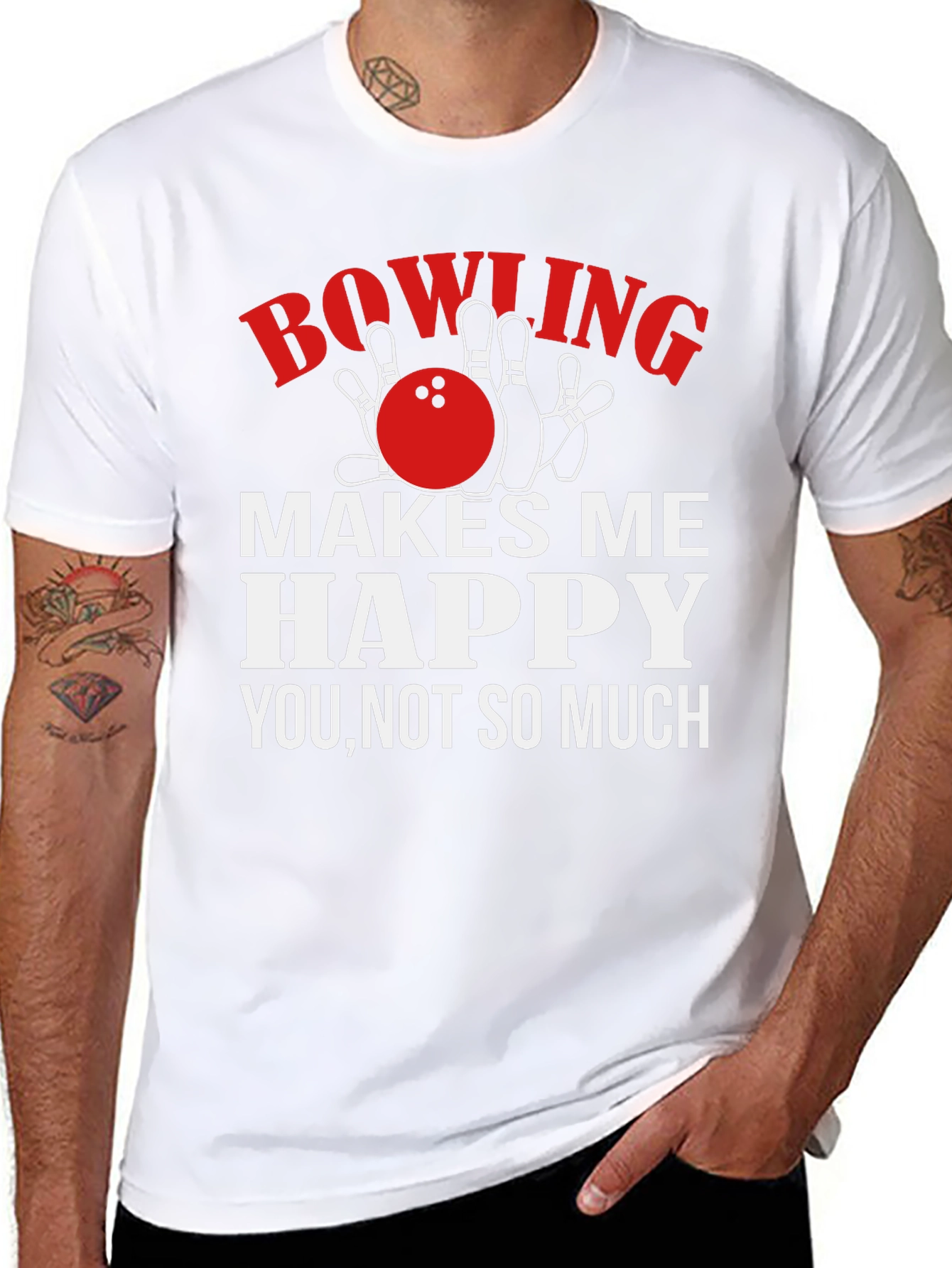 Bowling Makes Me Happy Graphic T-Shirt