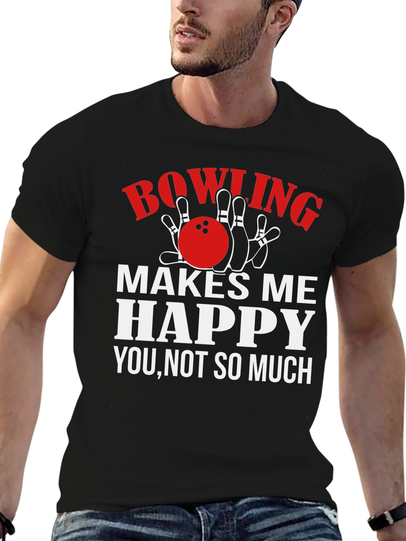 Bowling Makes Me Happy Graphic T-Shirt