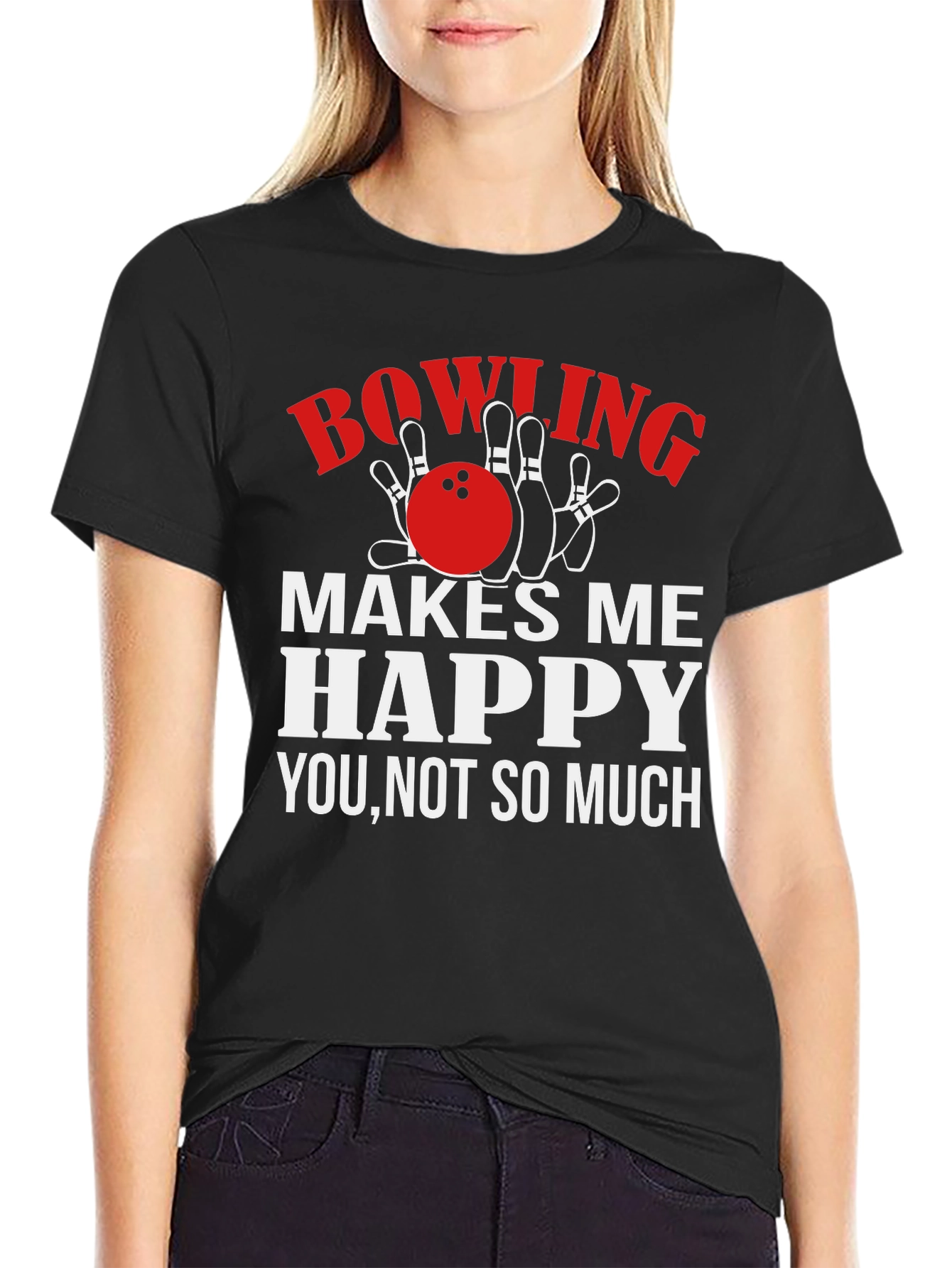 Bowling Makes Me Happy Graphic T-Shirt