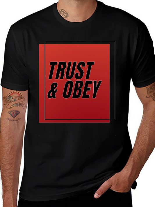 Trust & Obey Graphic Tee - Black