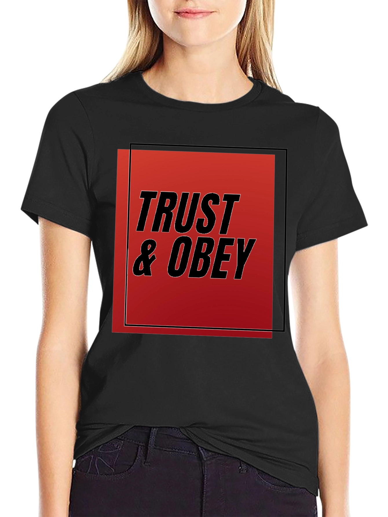 Trust & Obey Graphic Tee - Black