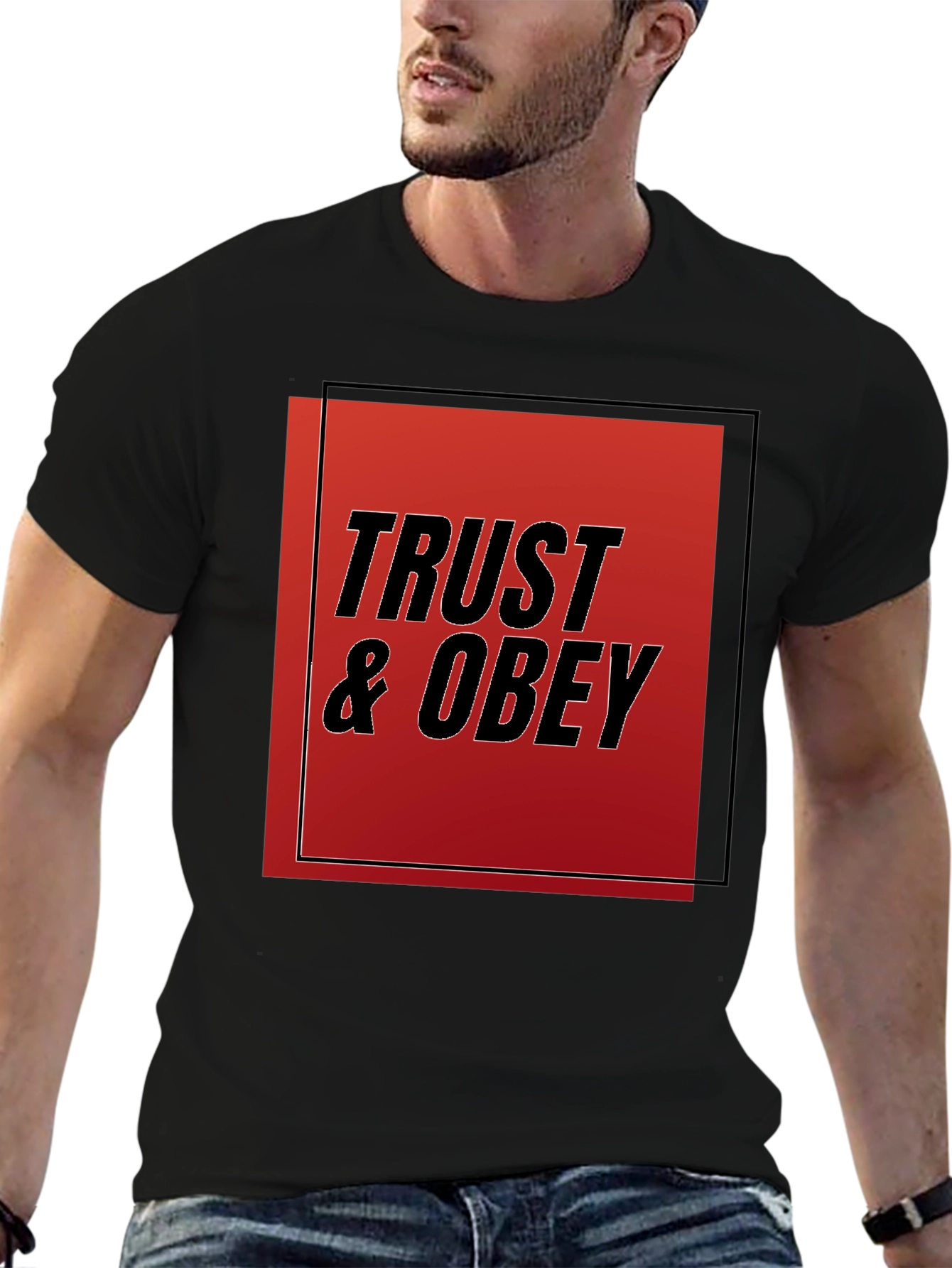 Trust & Obey Graphic Tee - Black