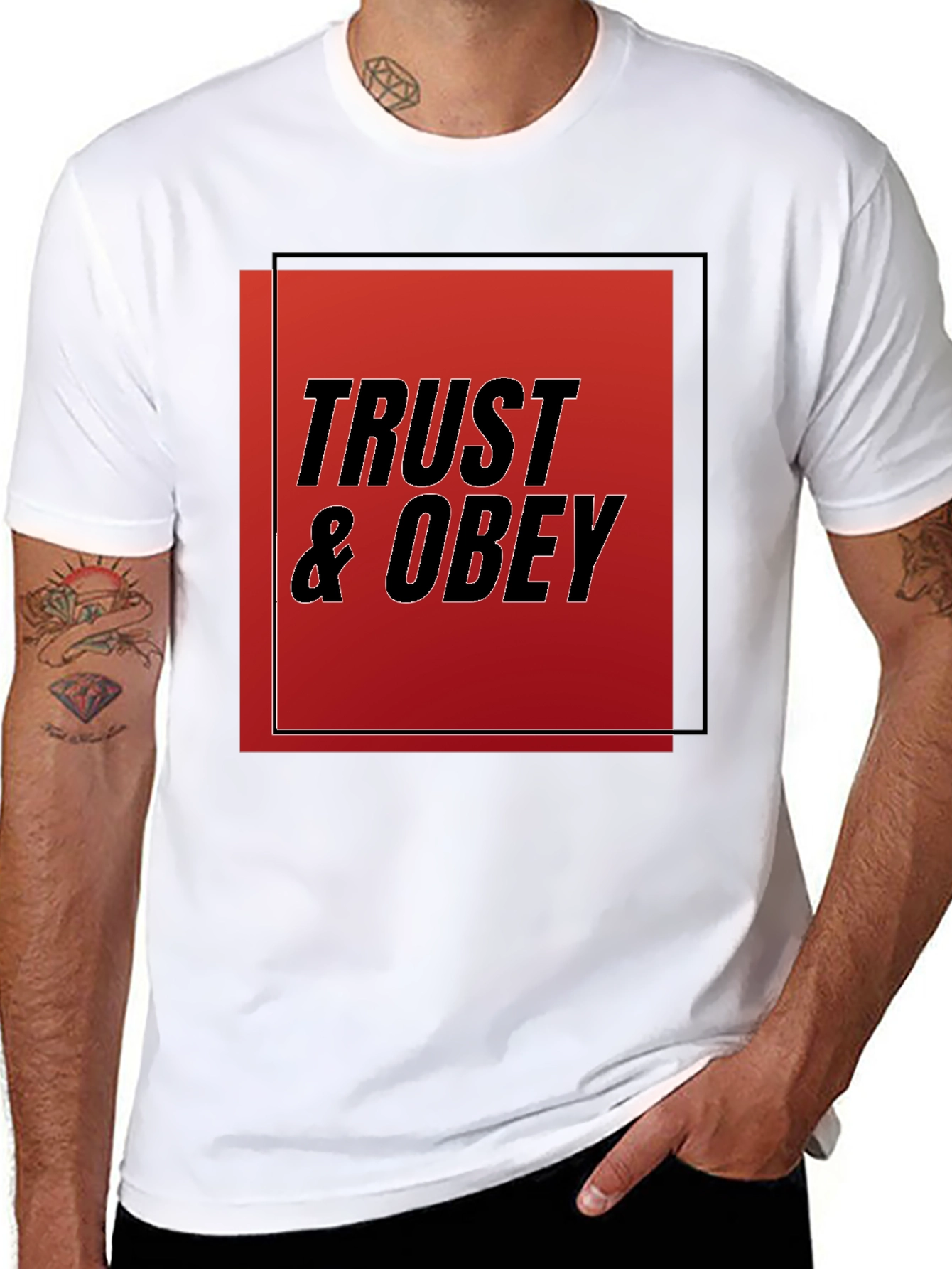 Trust & Obey Graphic Tee - Black