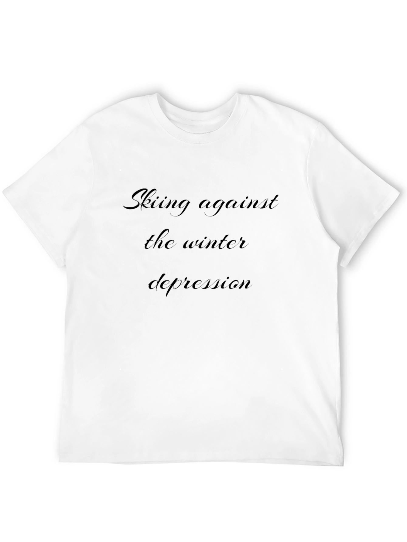Skiing Against Winter Depression Black T-Shirt