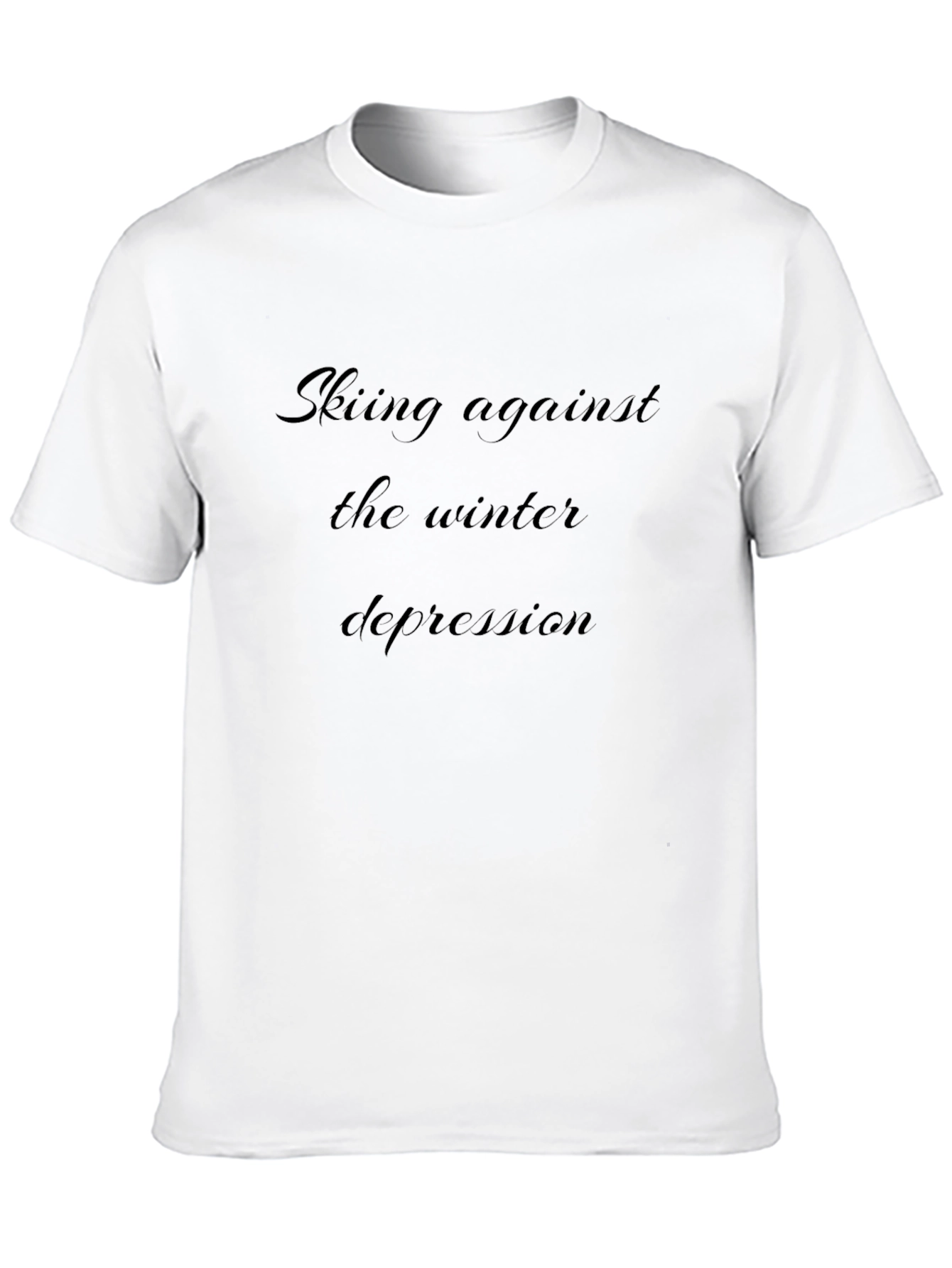 Skiing Against Winter Depression Black T-Shirt