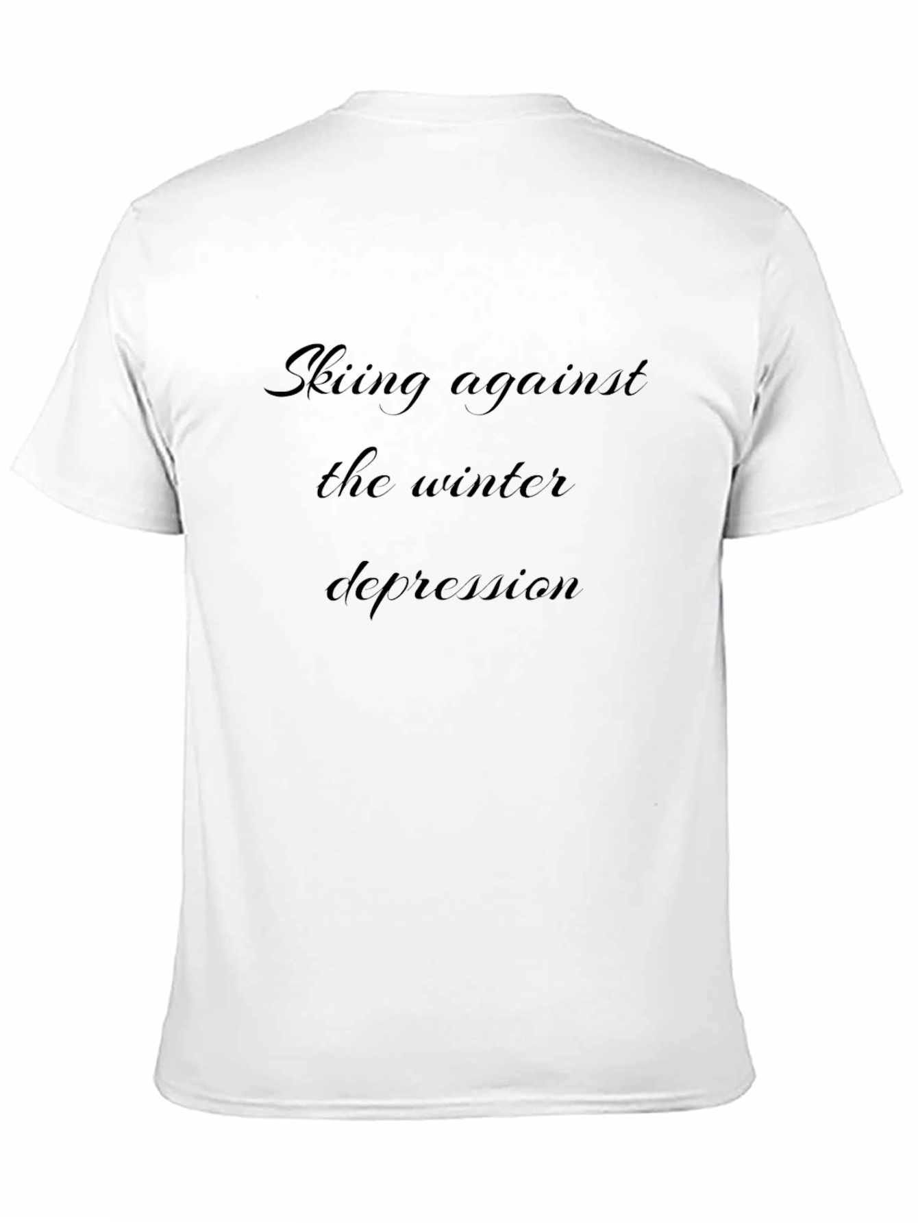 Skiing Against Winter Depression Black T-Shirt