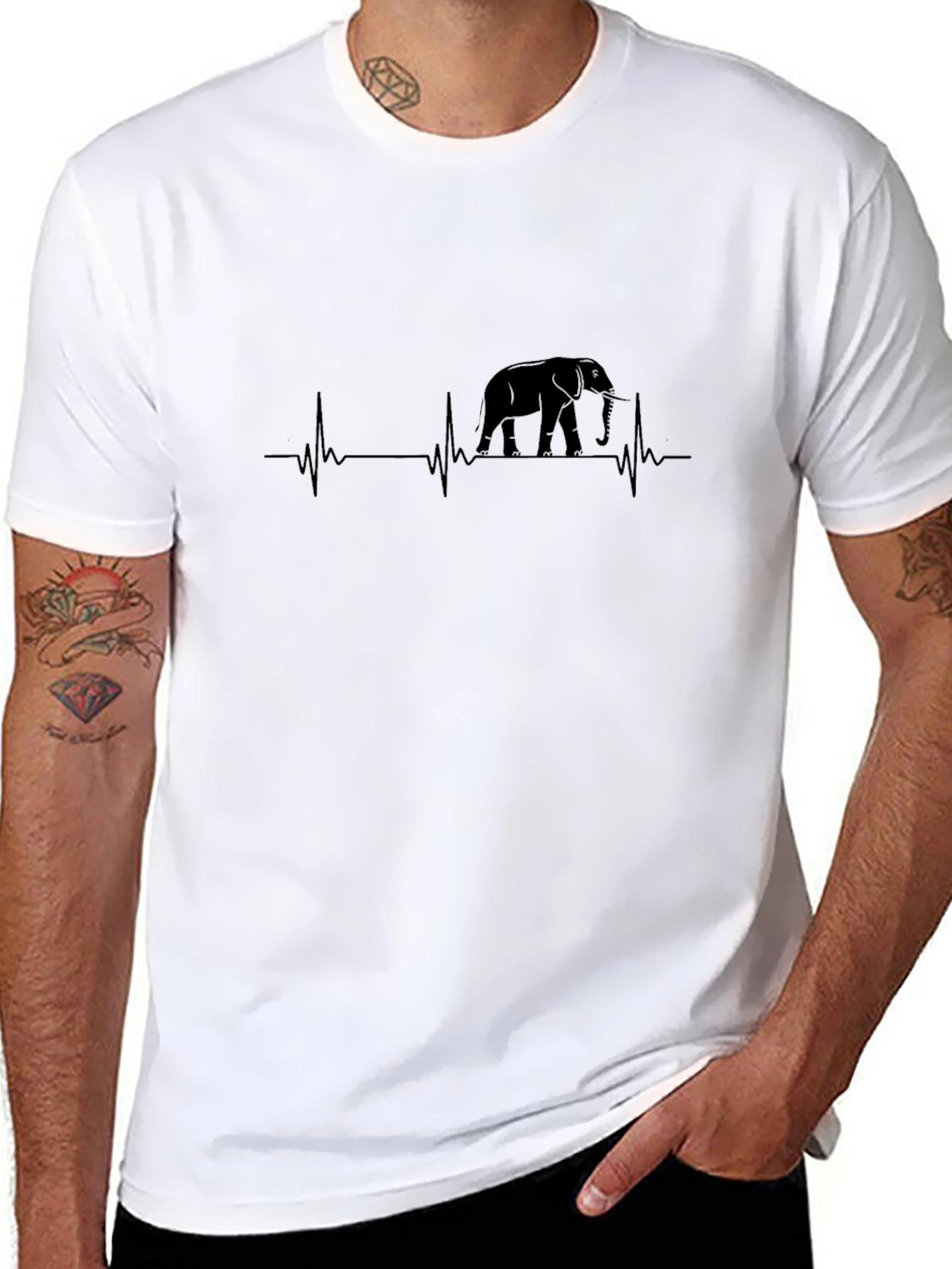 Elephant Heartbeat Graphic Tee - Stylish Comfort