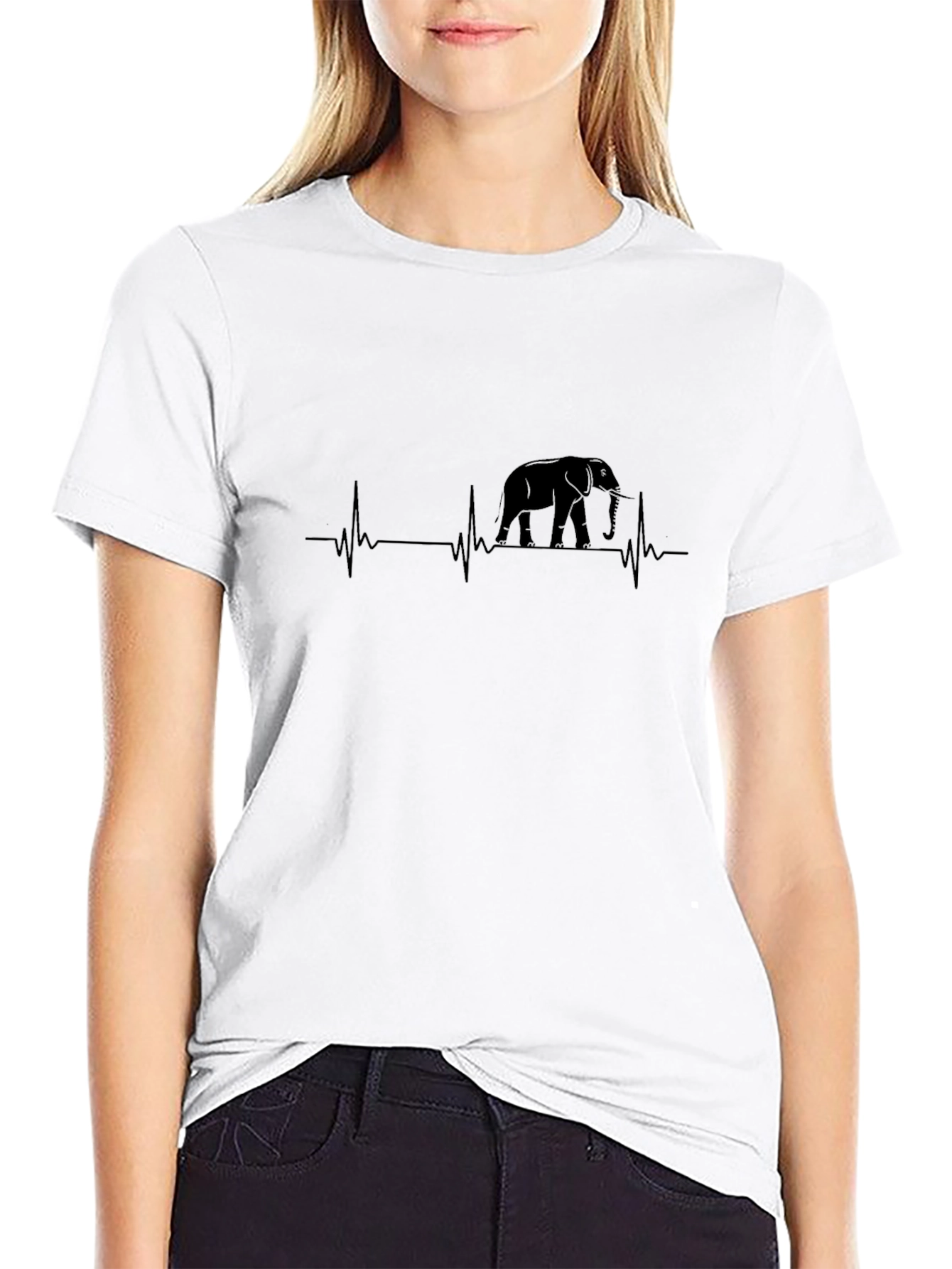 Elephant Heartbeat Graphic Tee - Stylish Comfort