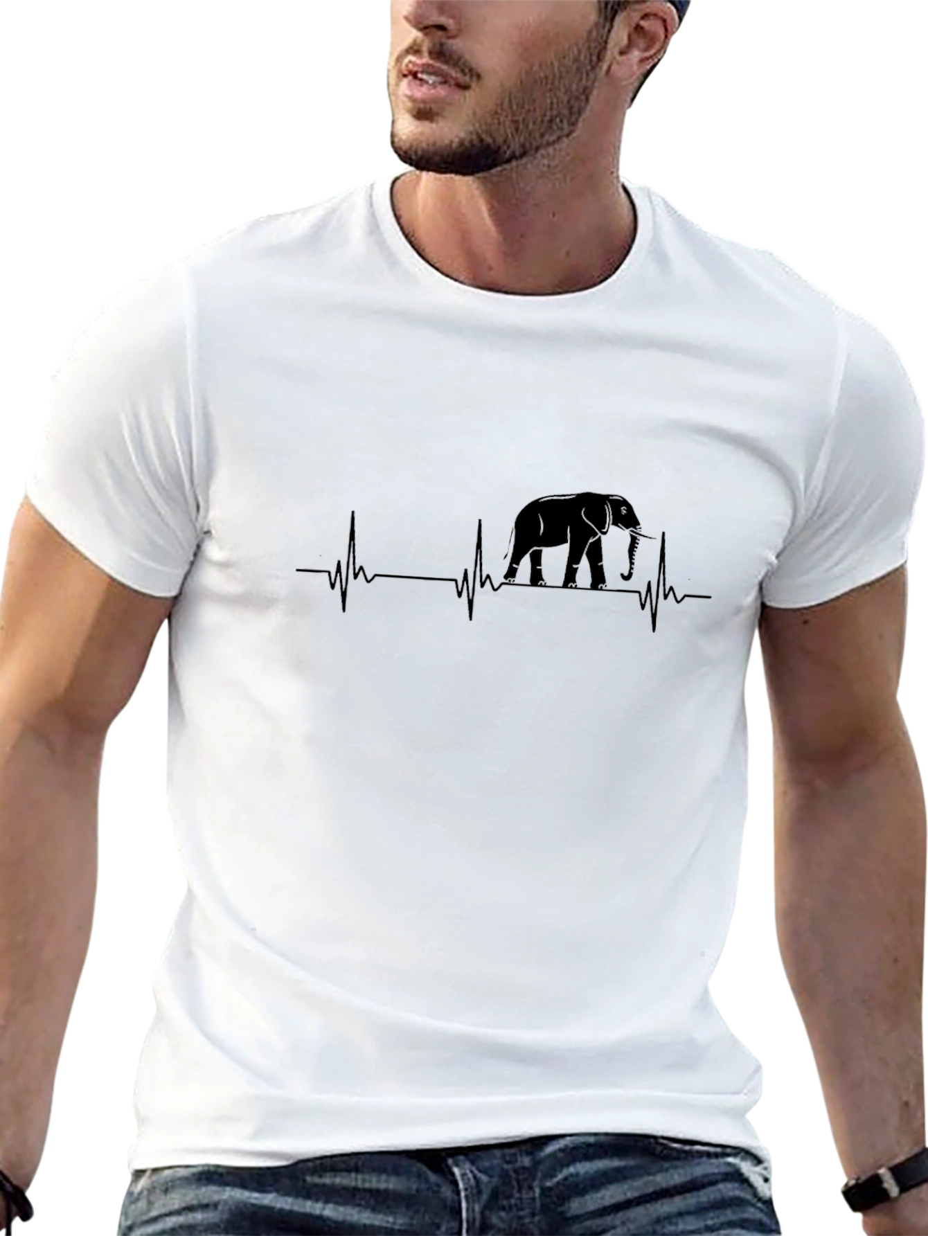 Elephant Heartbeat Graphic Tee - Stylish Comfort