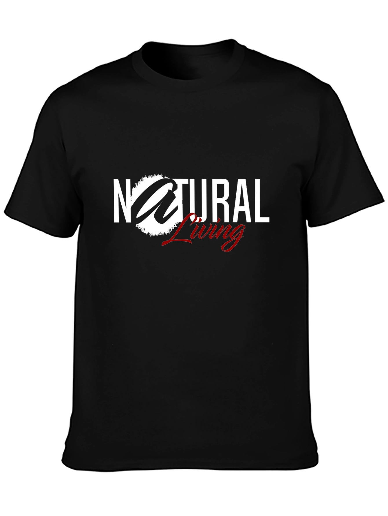 Natural Living Black T-Shirt Graphic Tee