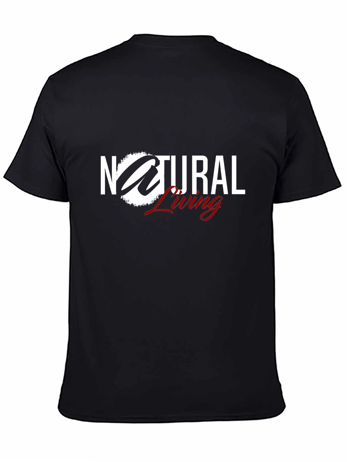 Natural Living Black T-Shirt Graphic Tee