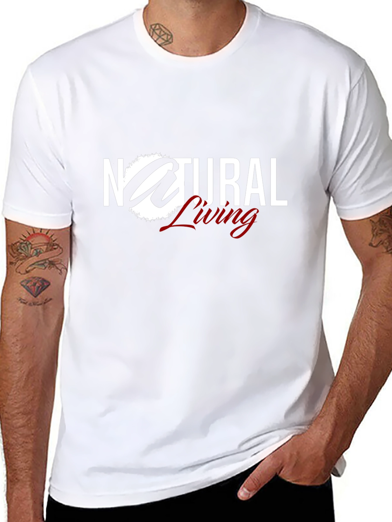Natural Living Black T-Shirt Graphic Tee