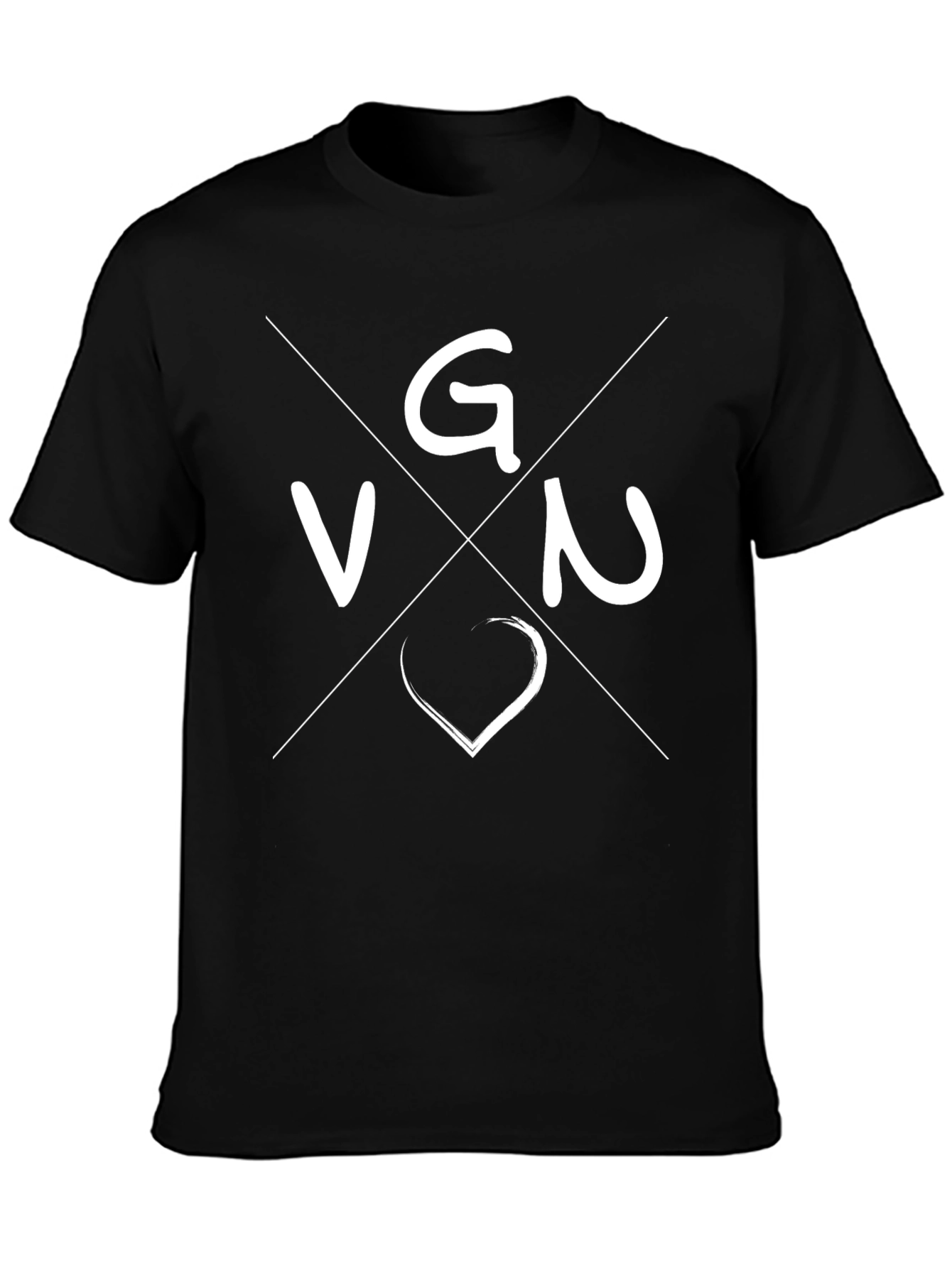 VG&N Heart Graphic Black T-Shirt
