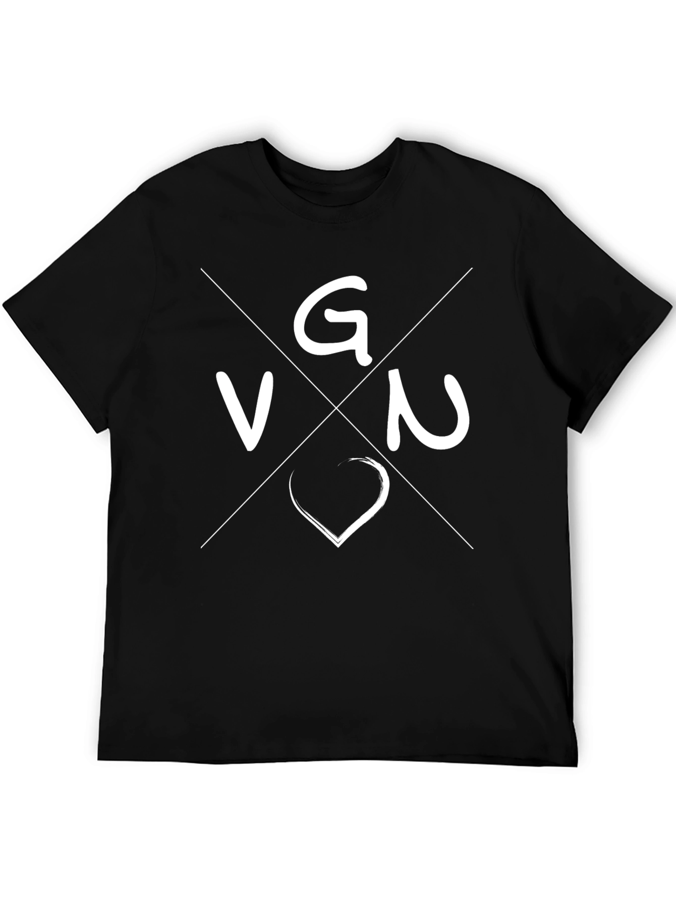 VG&N Heart Graphic Black T-Shirt
