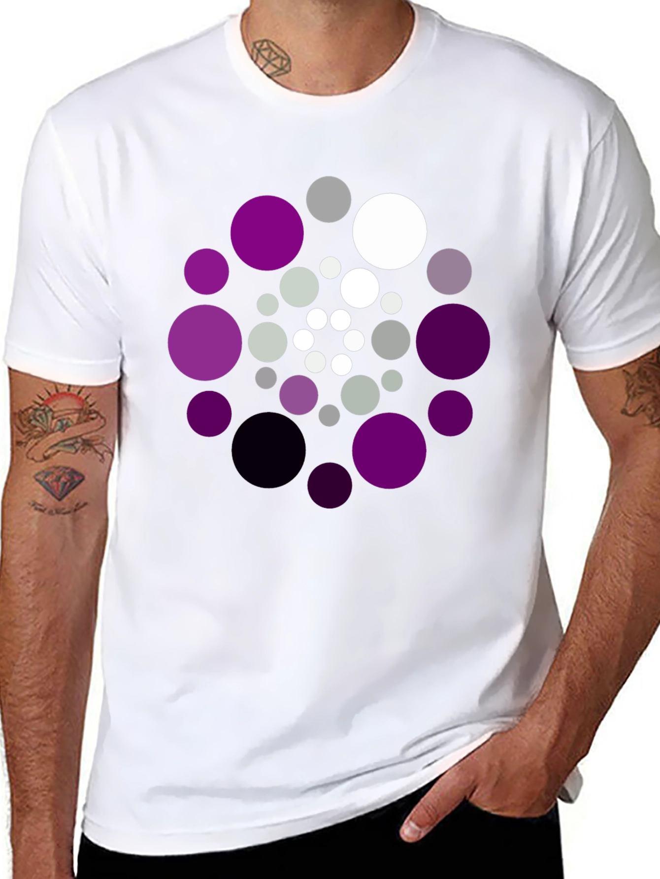Abstract Circle Pattern T-Shirt - Unique Design Tee